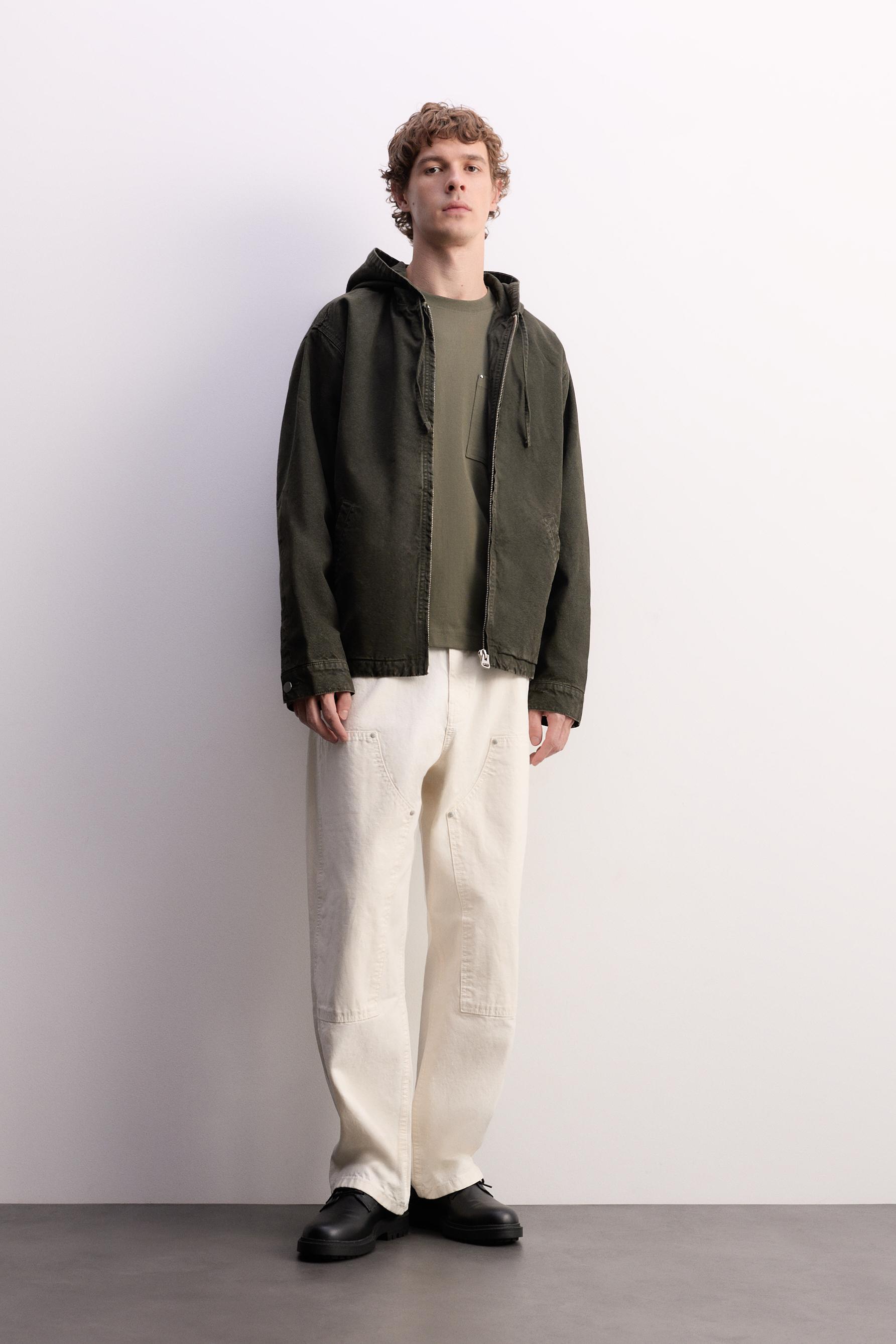 Cazadora denim acolchada capucha