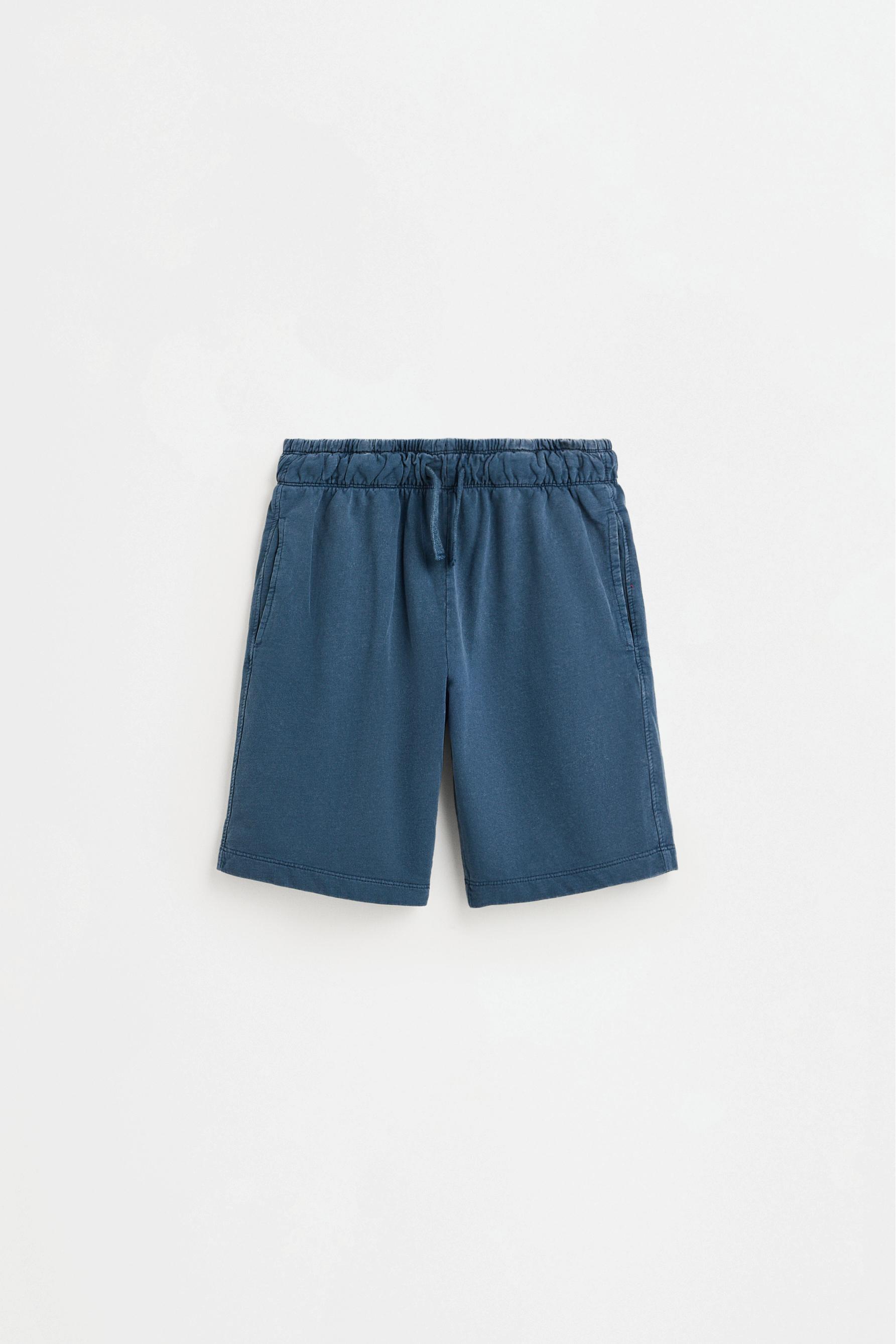 Washed-effect T-shirt and Bermuda shorts set — NAVY