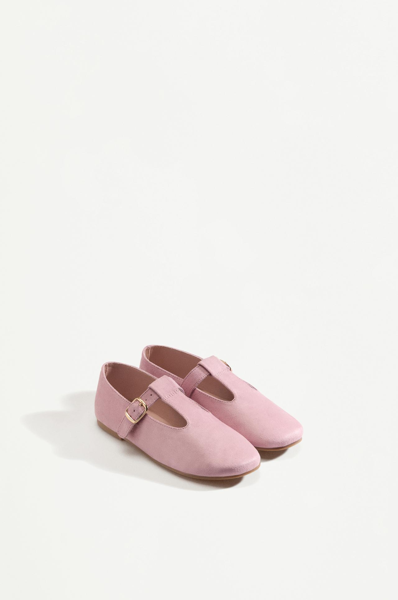T-strap ballet flats — PALE PINK
