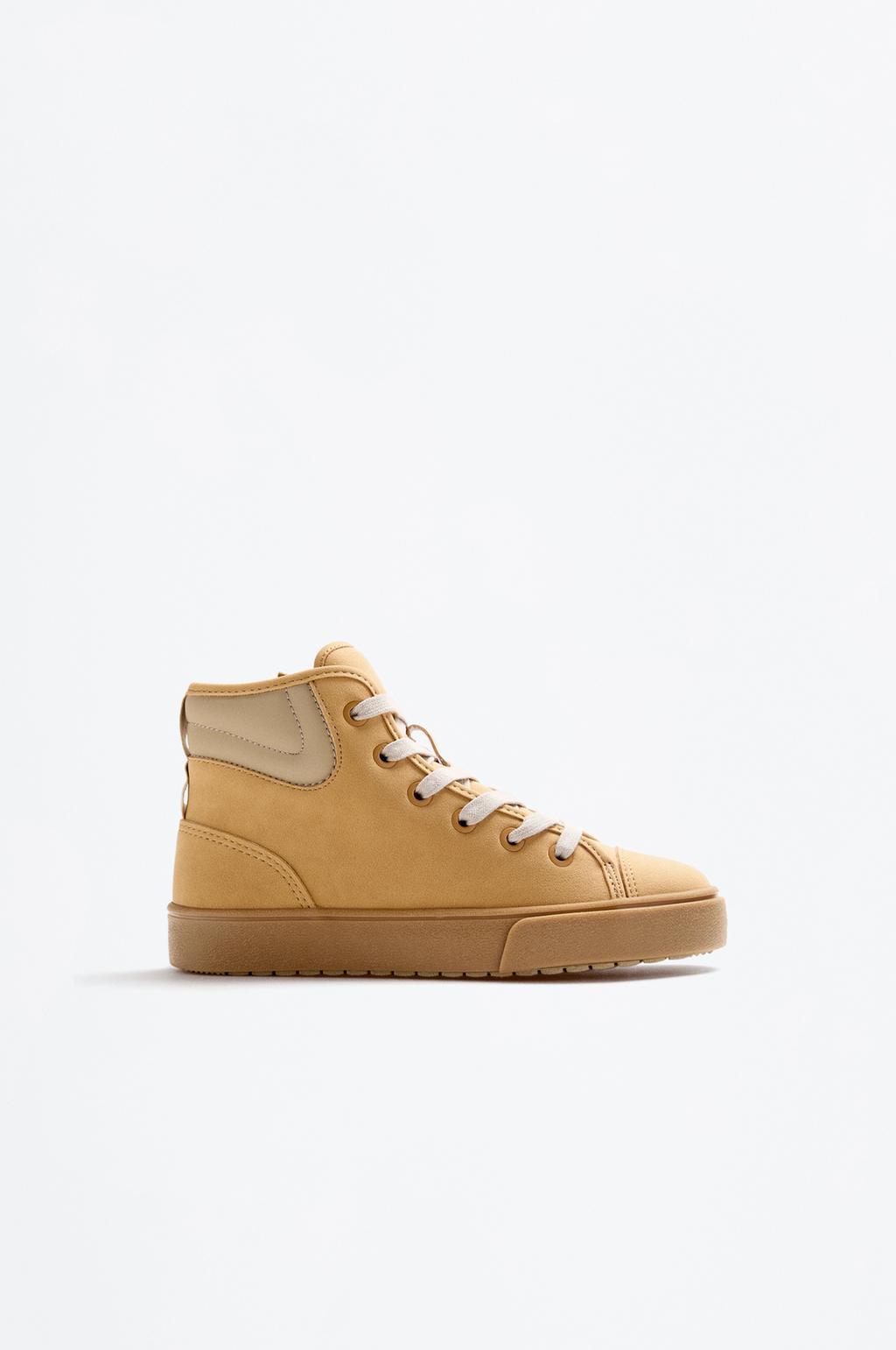 Sneakers a stivaletto effetto camoscio