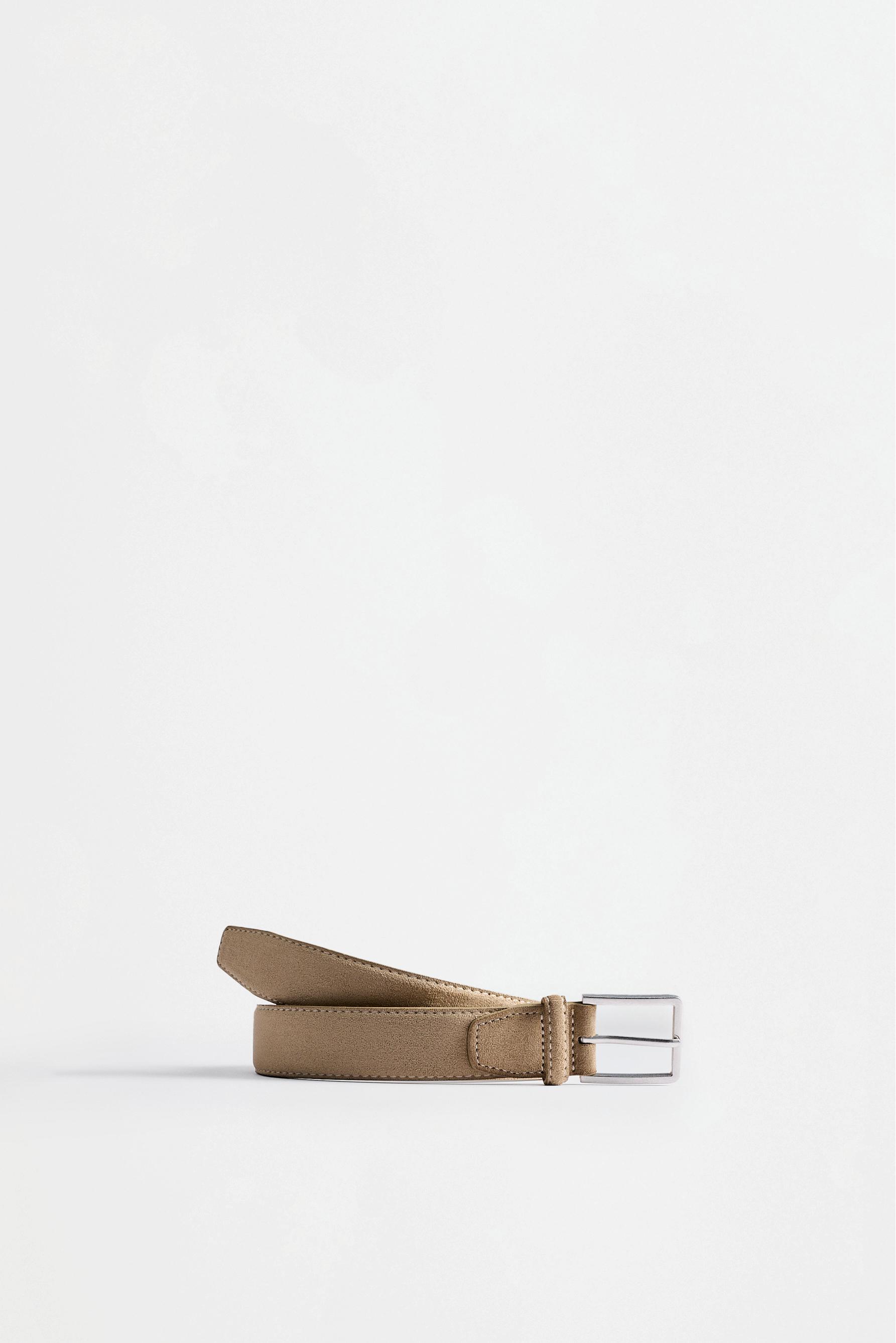 Faux suede belt — SAND