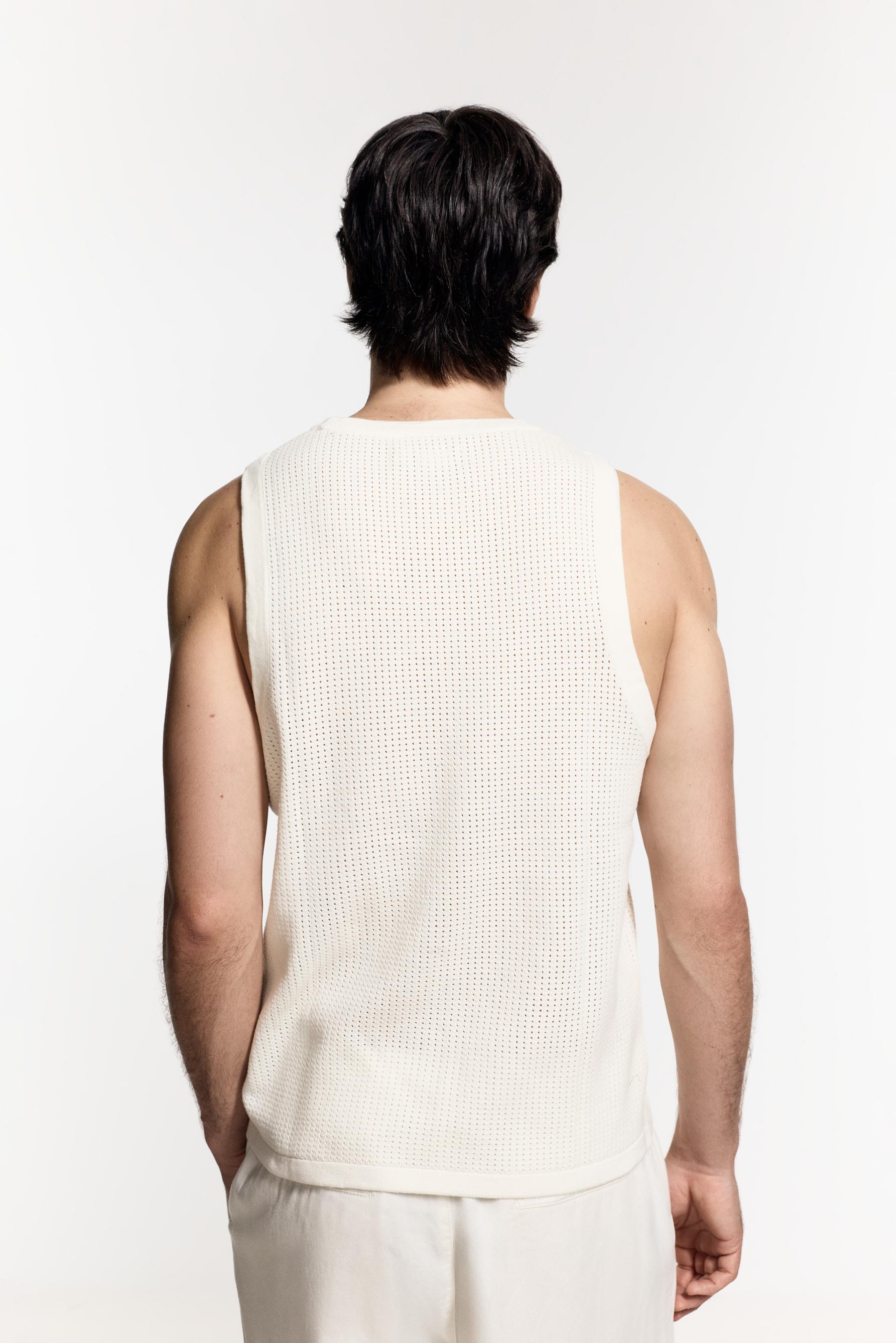 Cutwork strappy T-shirt — OFF WHITE