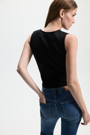 Wide-strap tank top — BLACK 4