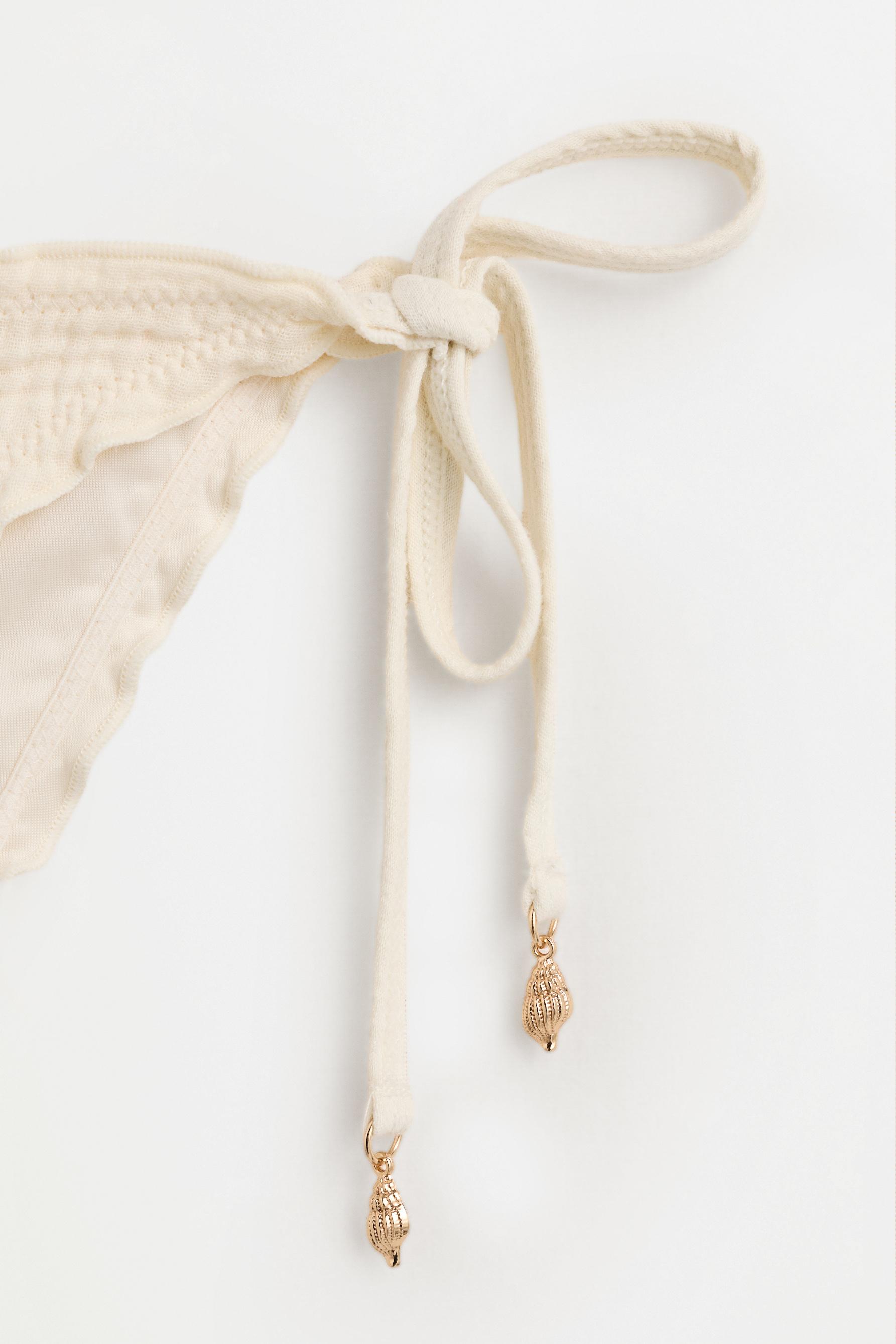 Wavy Charm Brazilian Bikini Bottom — ECRU