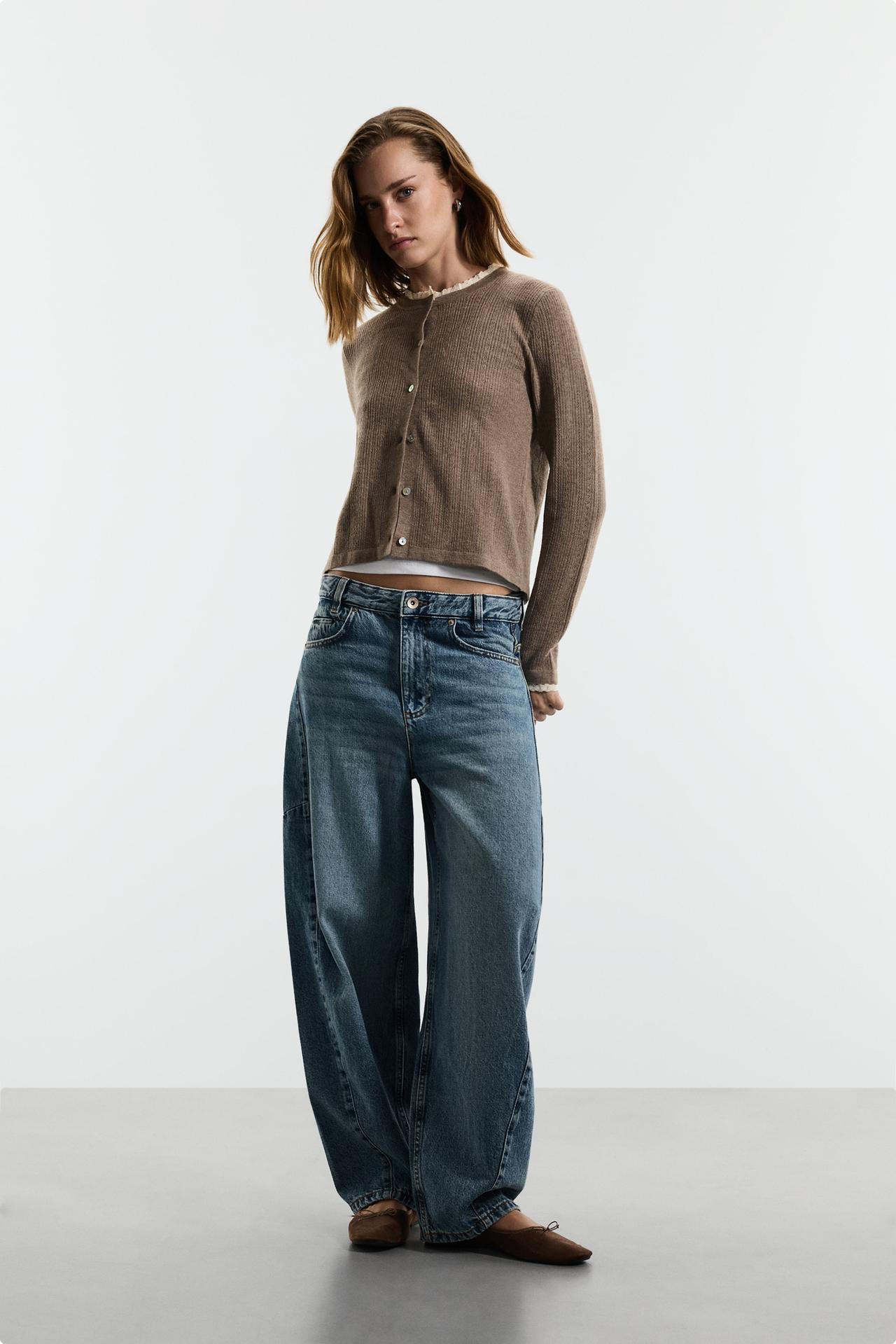 Pointelle knit jacket — TAUPE BROWN