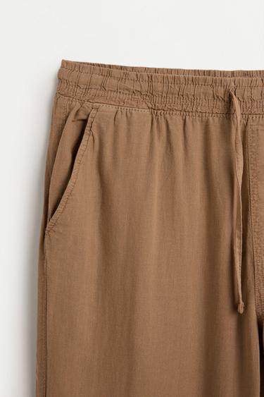 Linen-cotton jogger trousers — CAMEL 7
