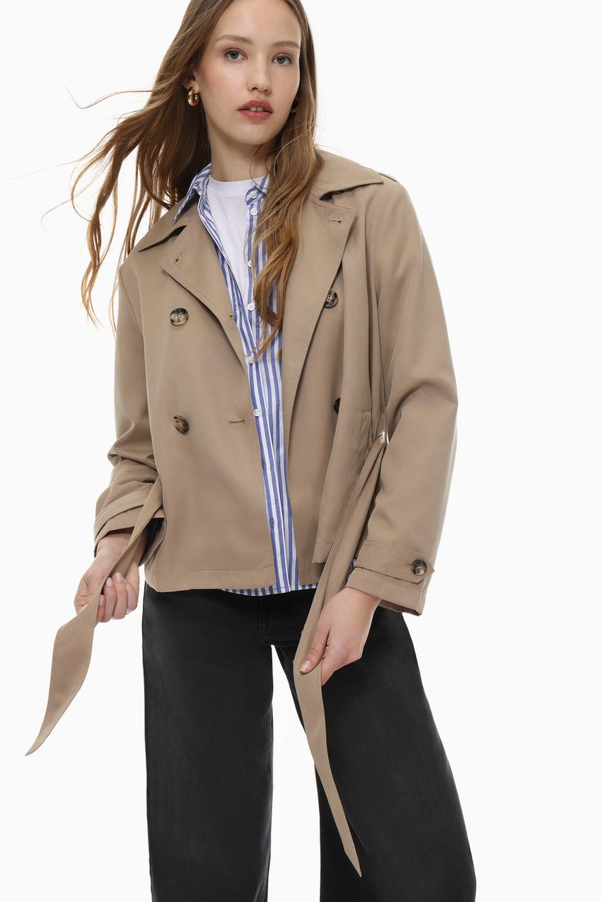 Chamarras Gabardinas Gabardina Corta Cinturón Chamarras Gabardinas