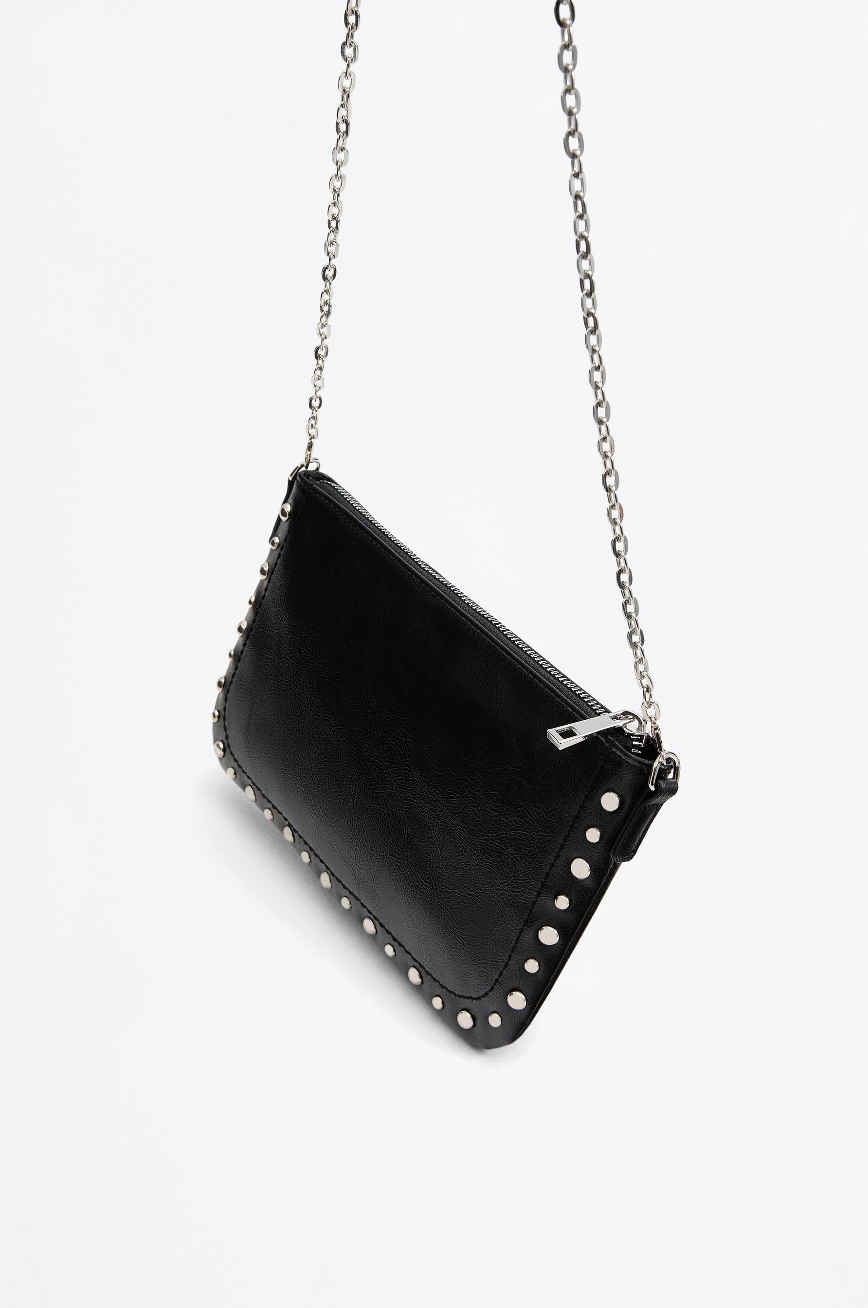 Crossbody bag with stud detail — BLACK