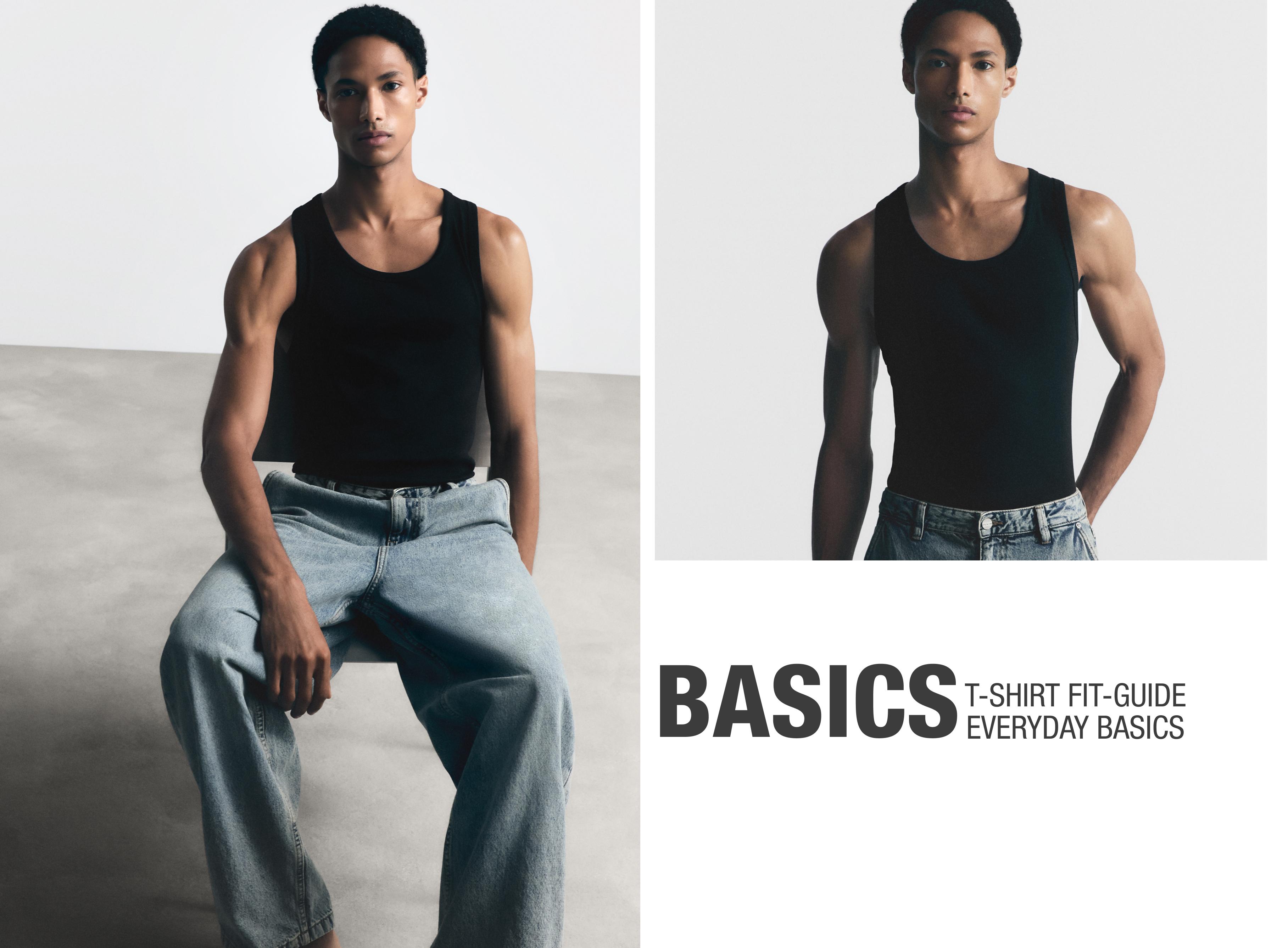 Ribbed vest top — BLACK