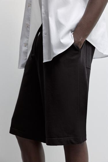 Baggy tracksuit Bermuda shorts — BLACK 3