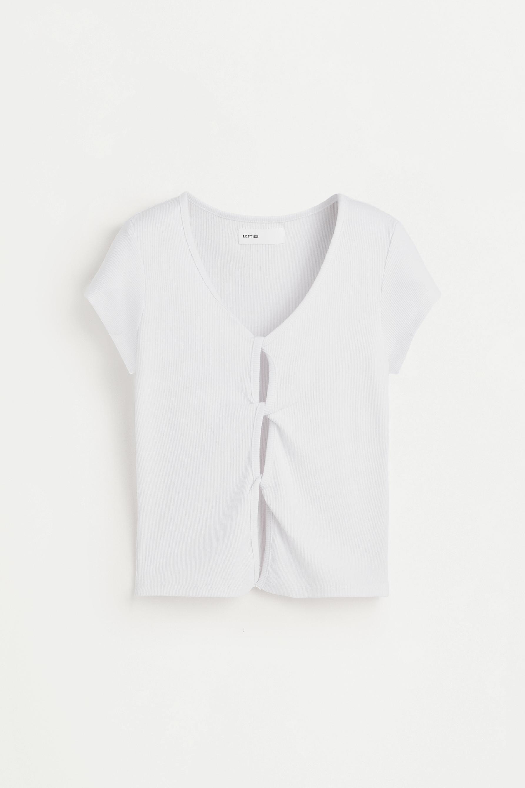 Ribbed cut-out top — OFF WHITE