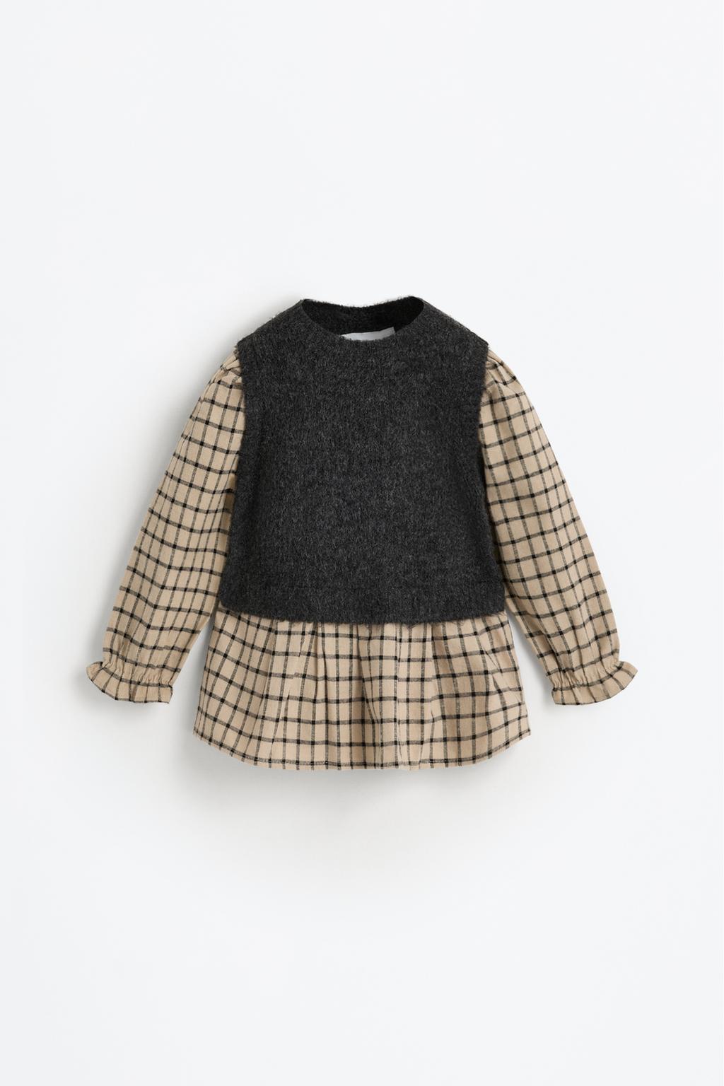 Knit vest and shirt co-ord