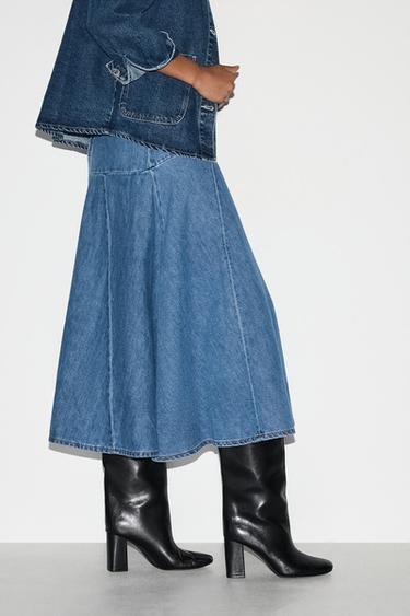 A-line midi denim skirt — INDIGO 3