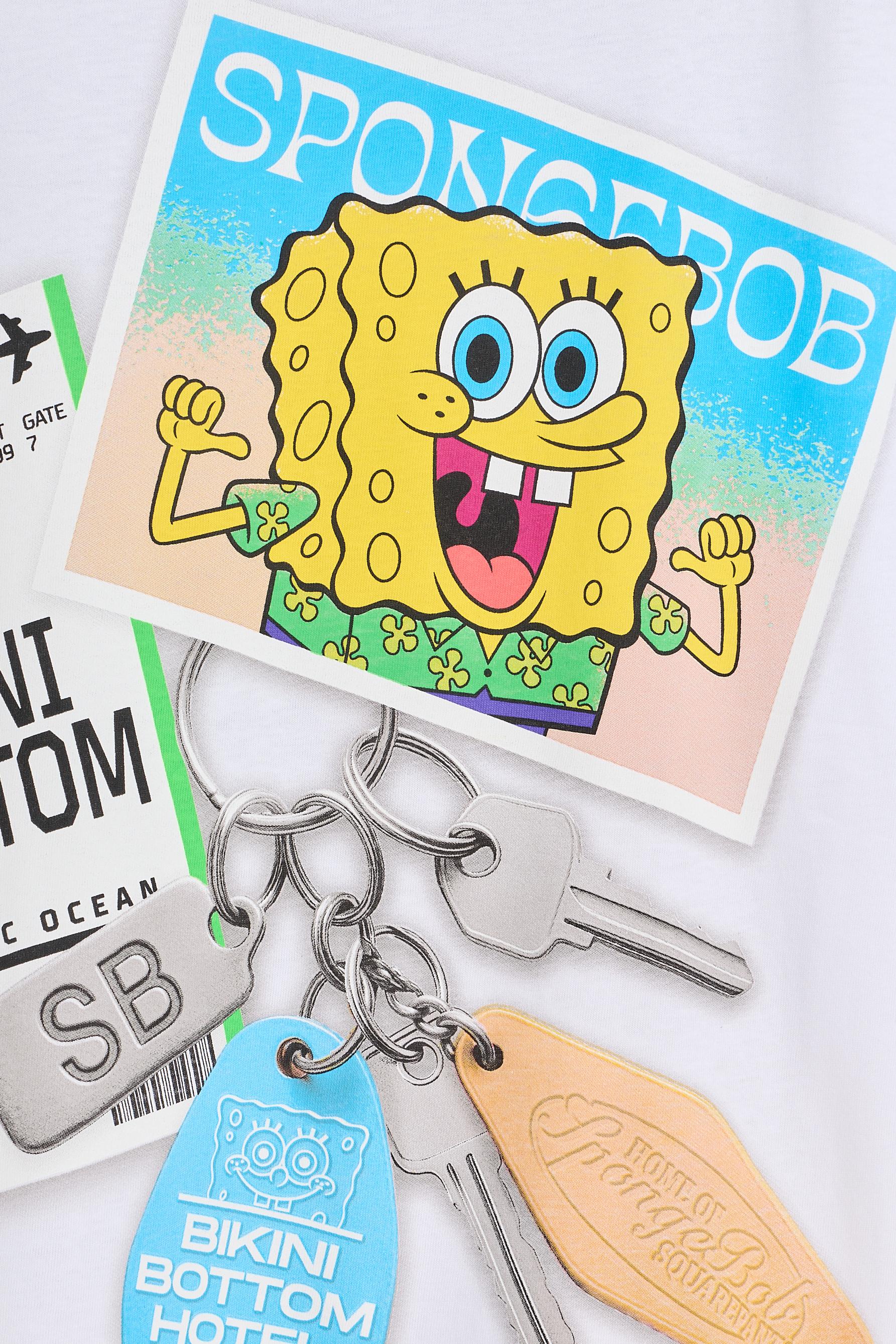 SpongeBob Nickelodeon™ back maxiprint T-shirt — WHITE