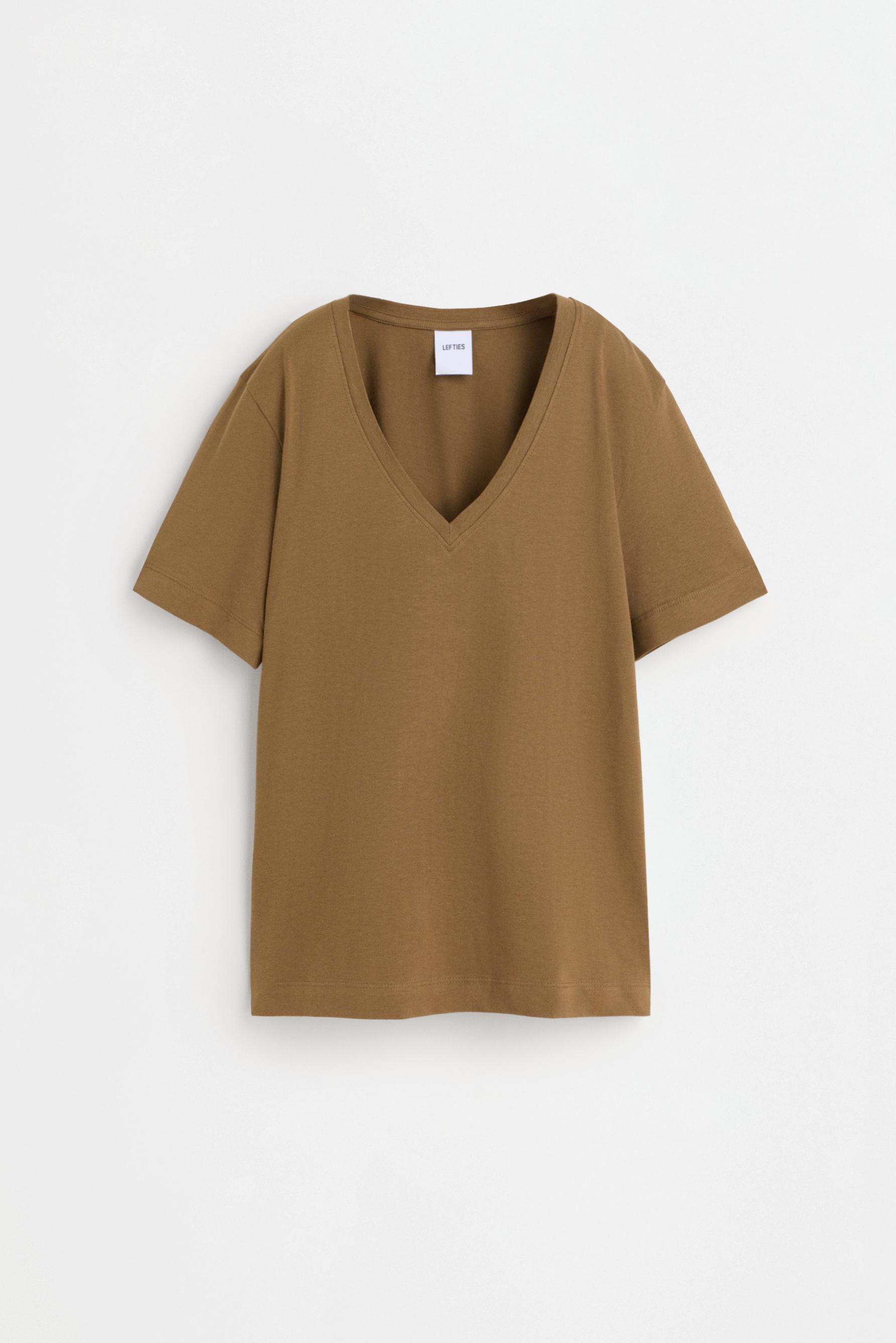 Basic V-neck T-shirt — GREENISH