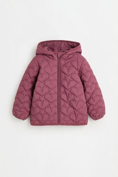 Lightweight quilted hooded star jacket — RASPBERRY 2