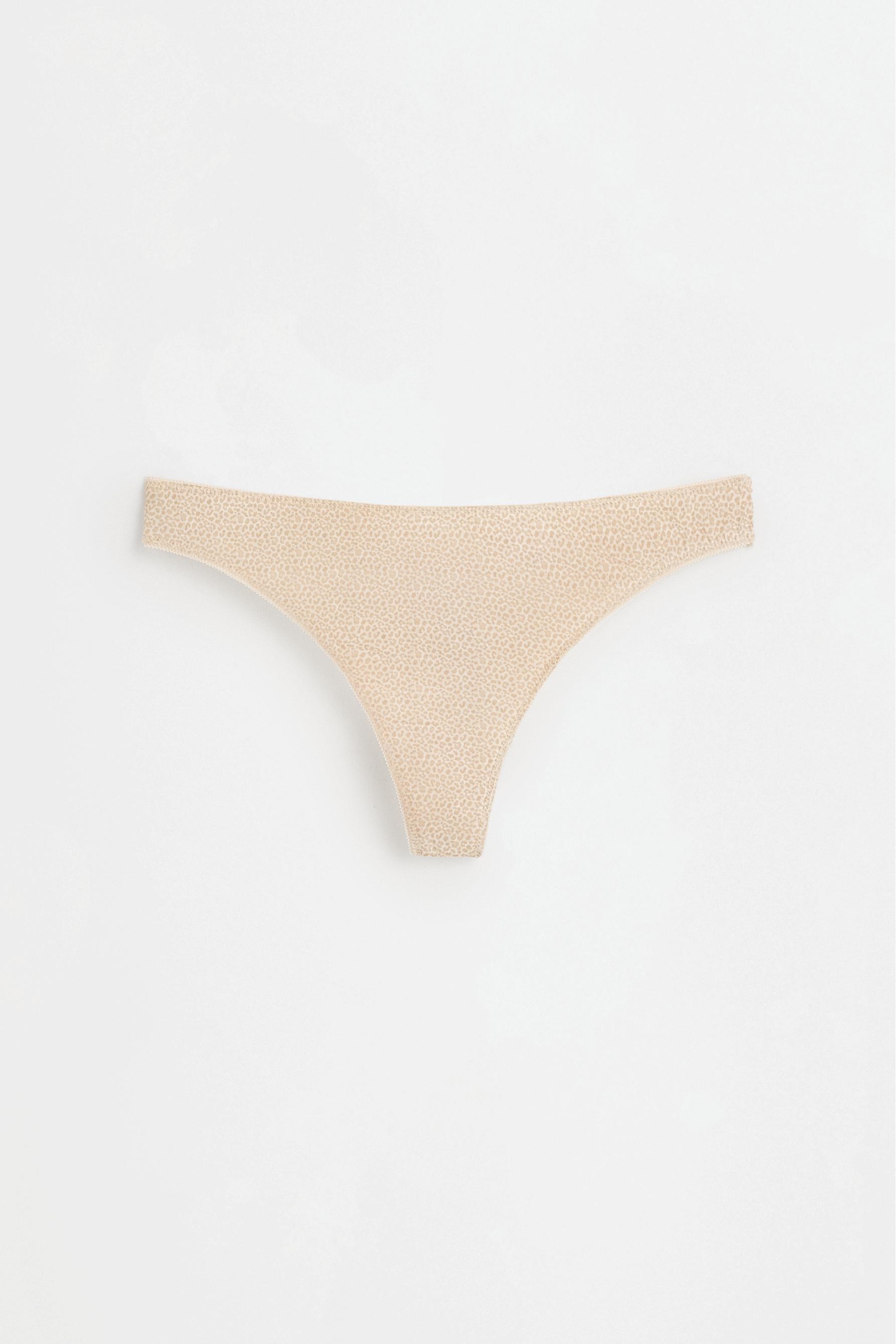 Pack 7 cotton thongs — BROWN