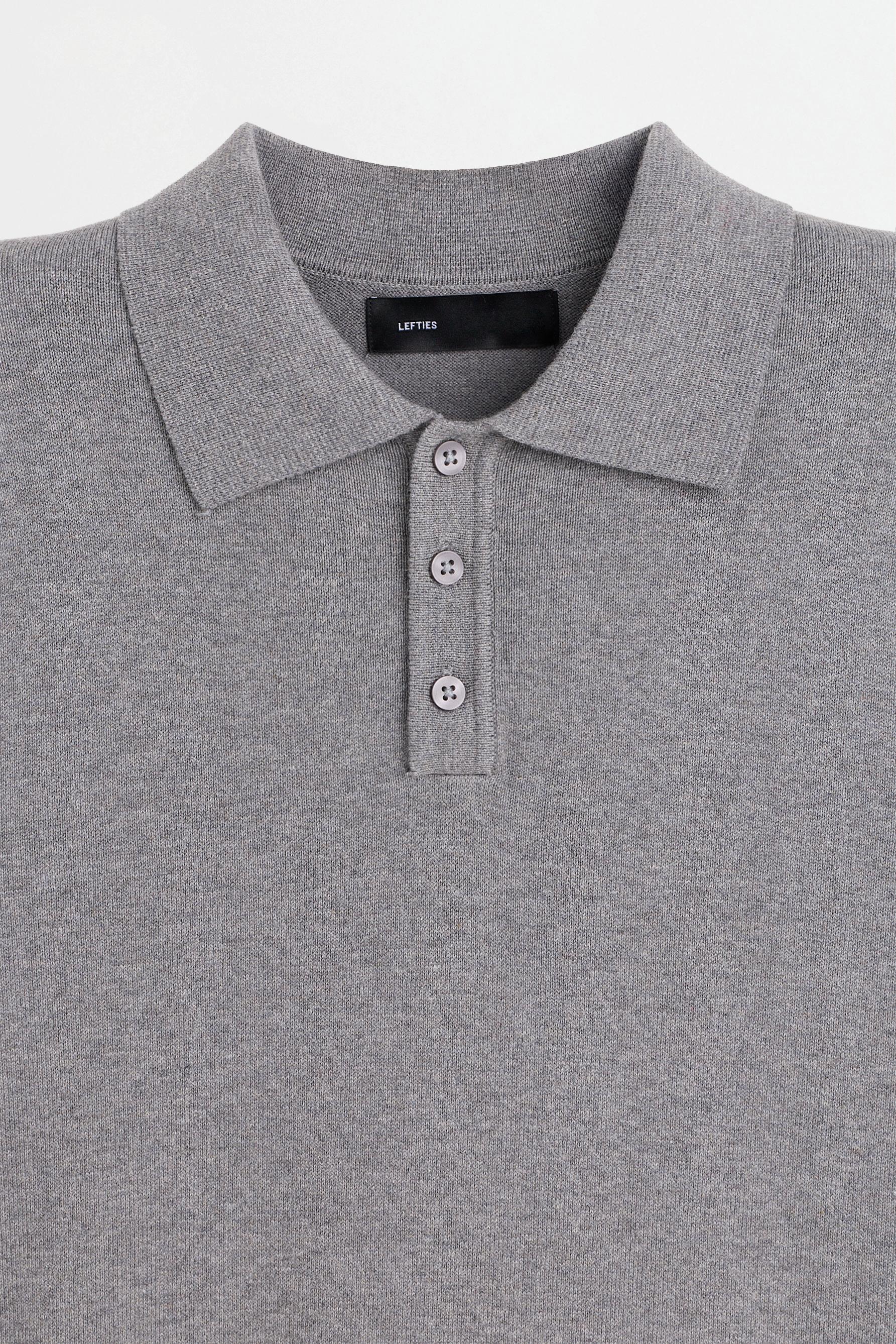 Basic polo sweater — GREY MARL