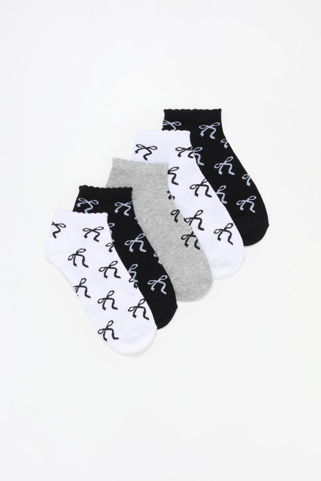 5-pack of ankle socks with bows