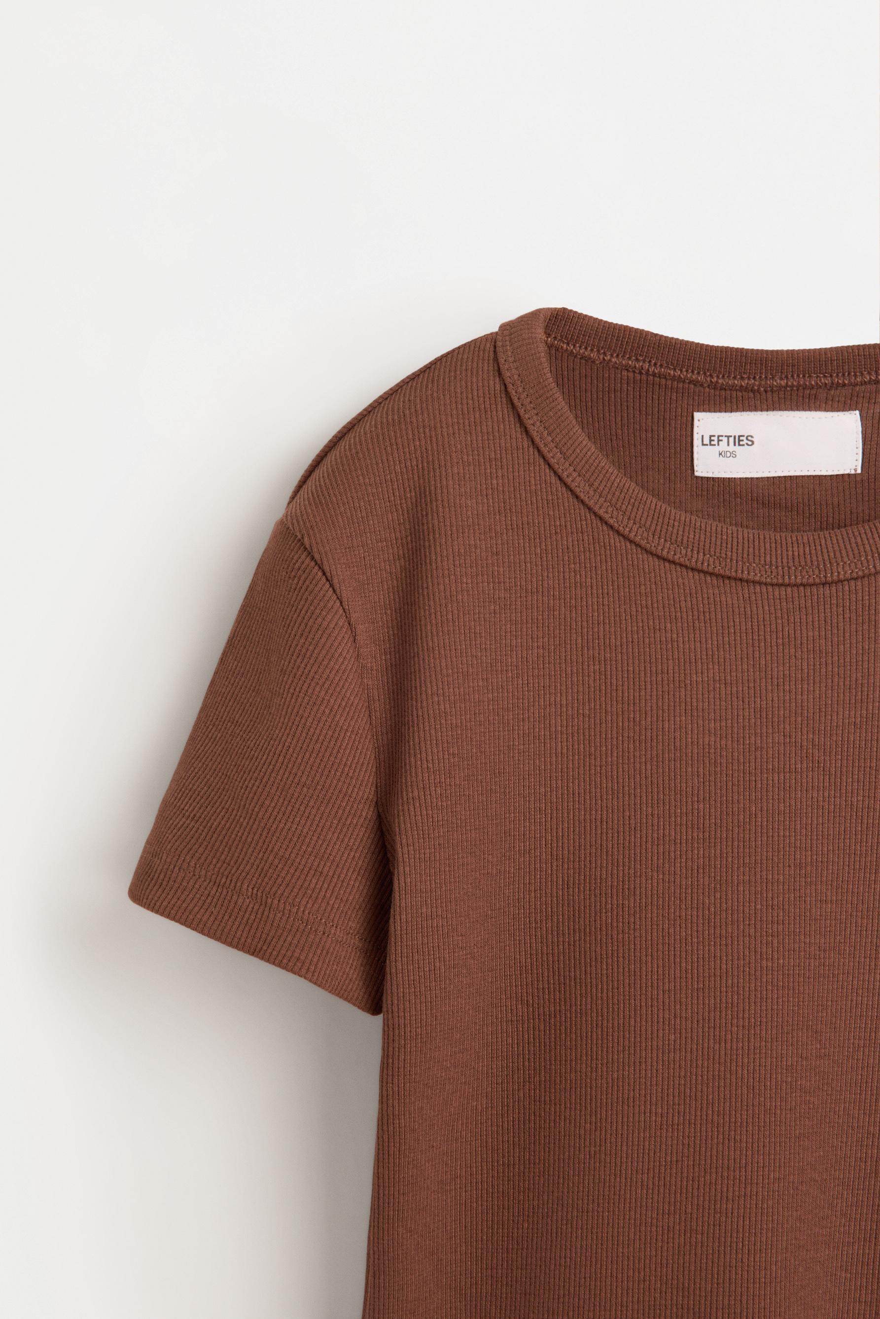 Ribbed T-shirt and trousers set — CHOCOLATE