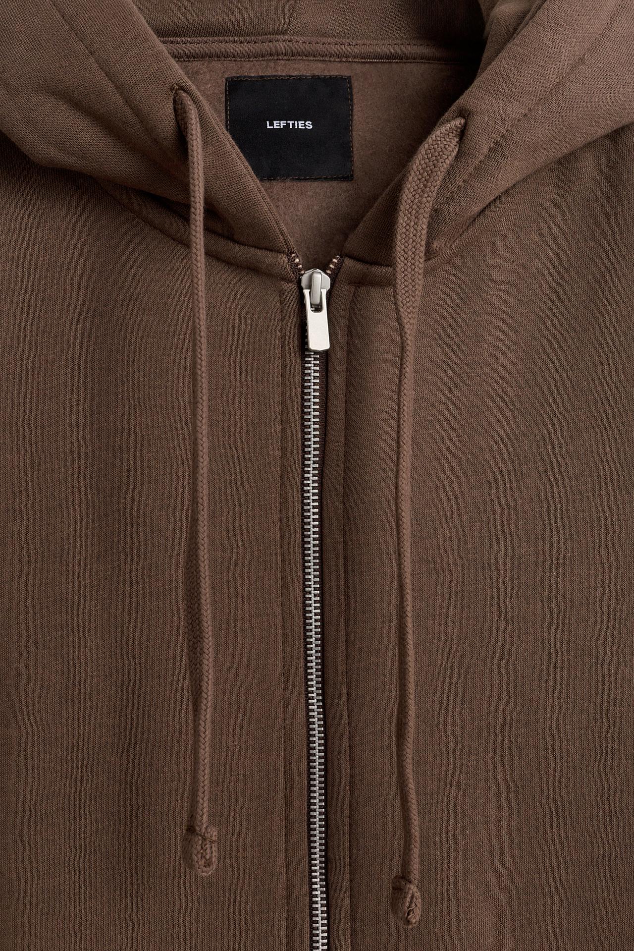 Basic zip-up hoodie — CHOCOLATE