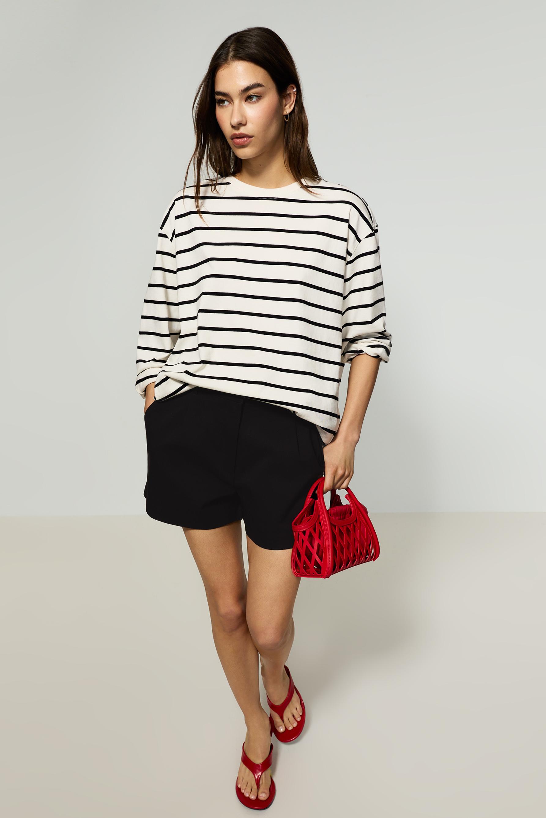 Pleated shorts — BLACK