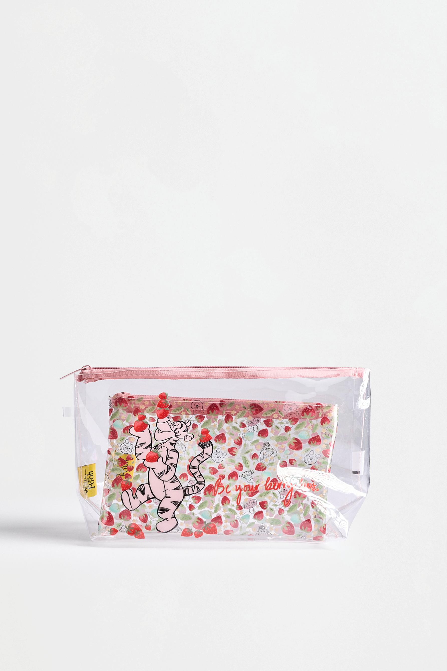 Set of 2 transparent Winnie the Pooh ©Disney toiletry bags — FADED PINK