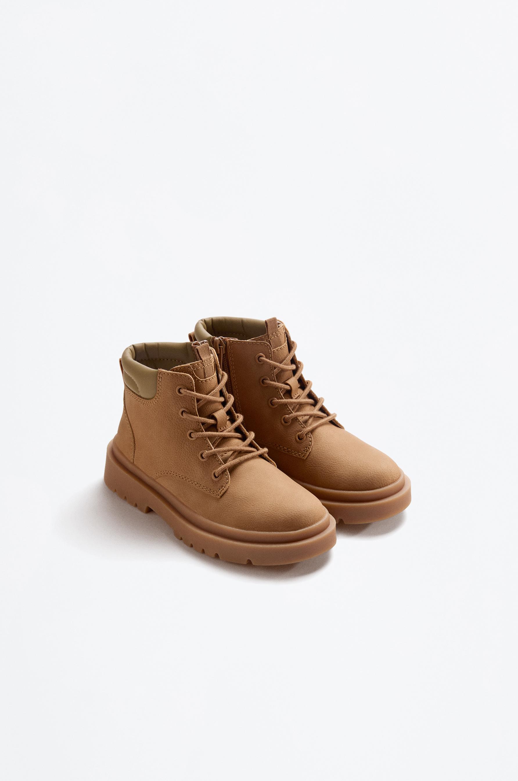 Contrast collar ankle boot — ORANGE