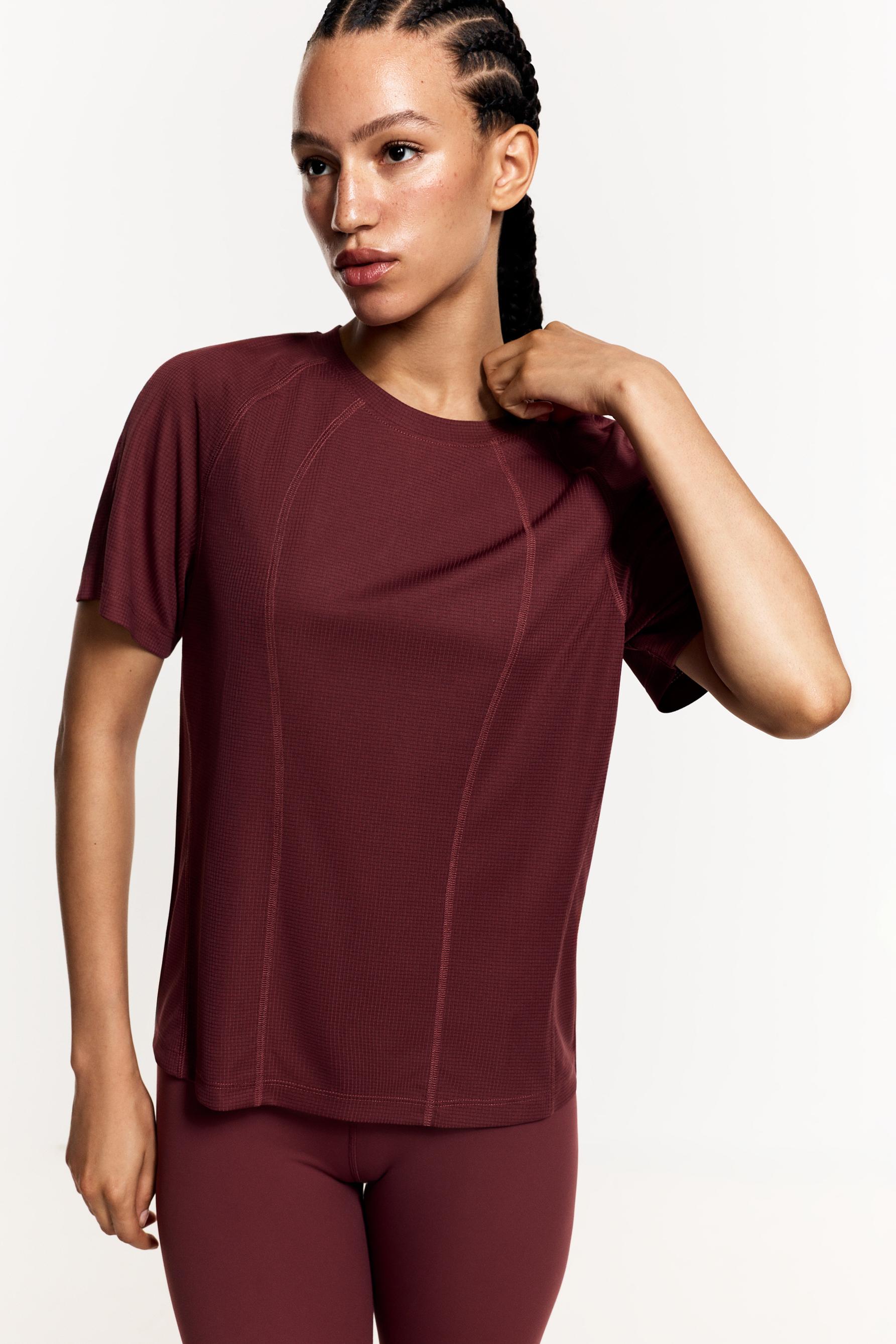 Seamed sports T-shirt — DARK PINK