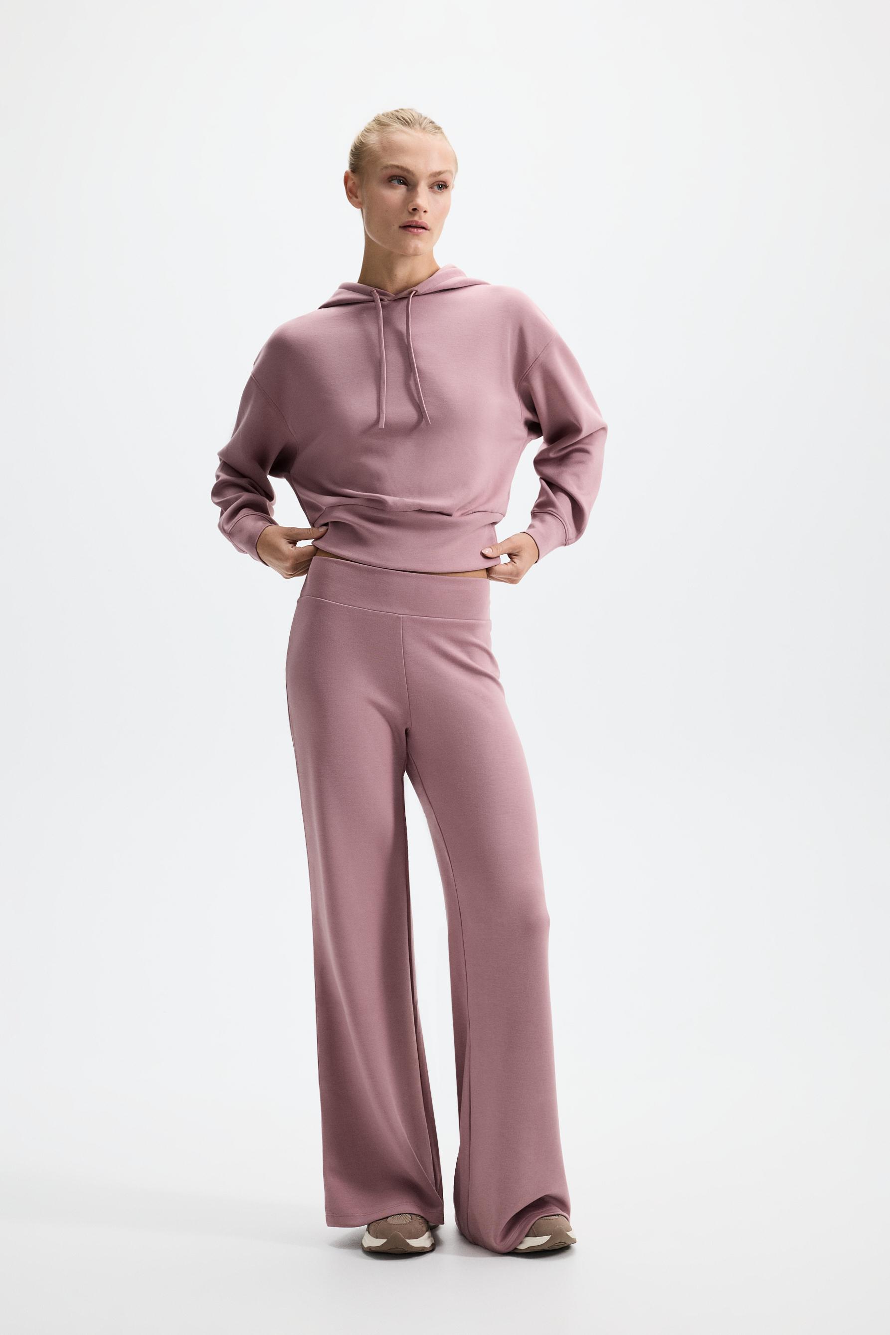 Flowing flared tracksuit trousers — PINK