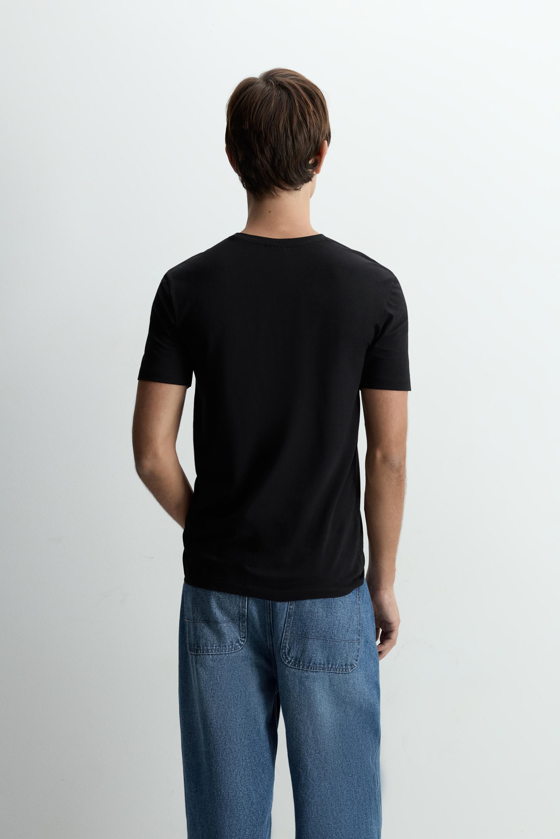 Soft slim fit T-shirt — BLACK