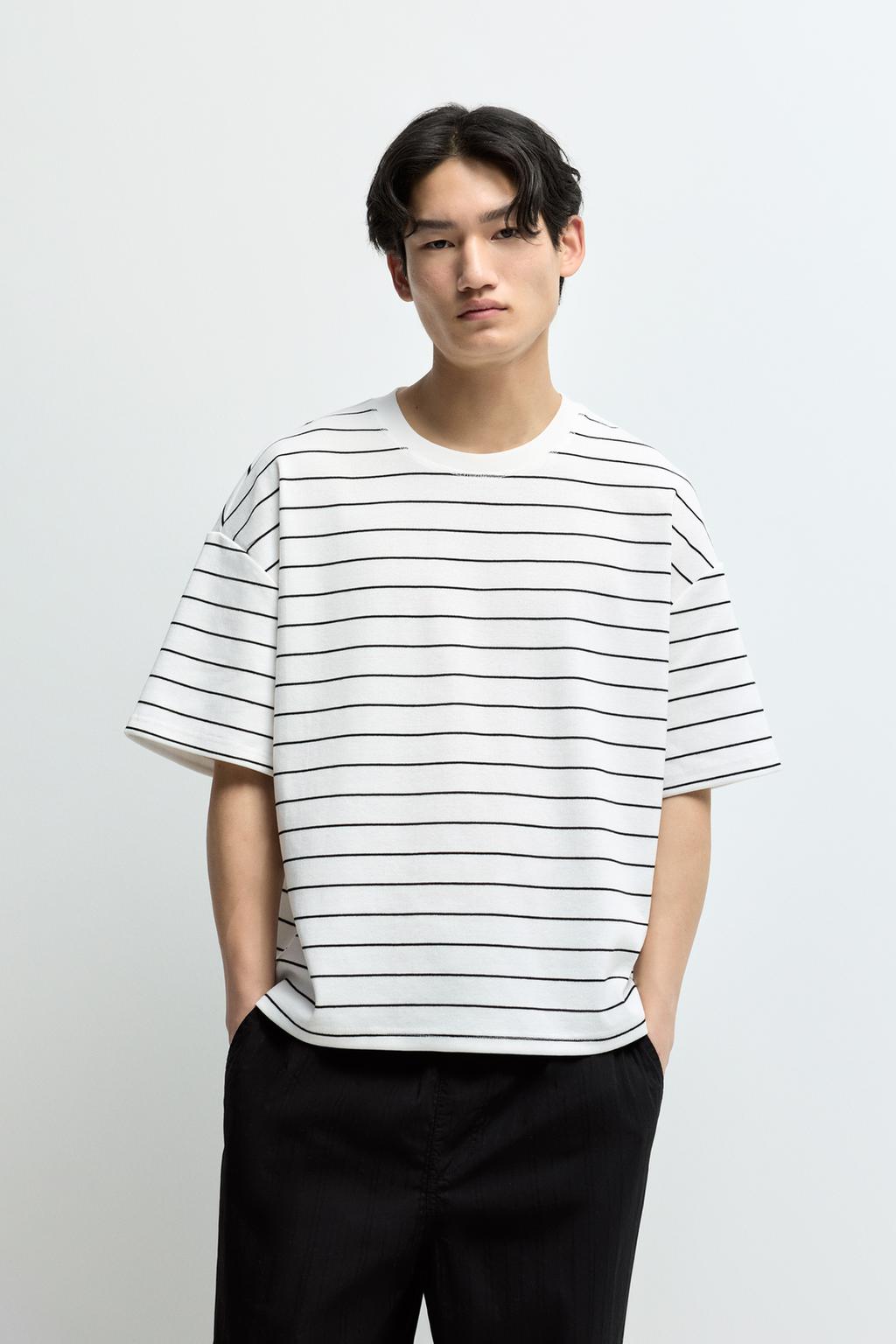 Textured Striped T-shirt – Lefties – صورة المنتج