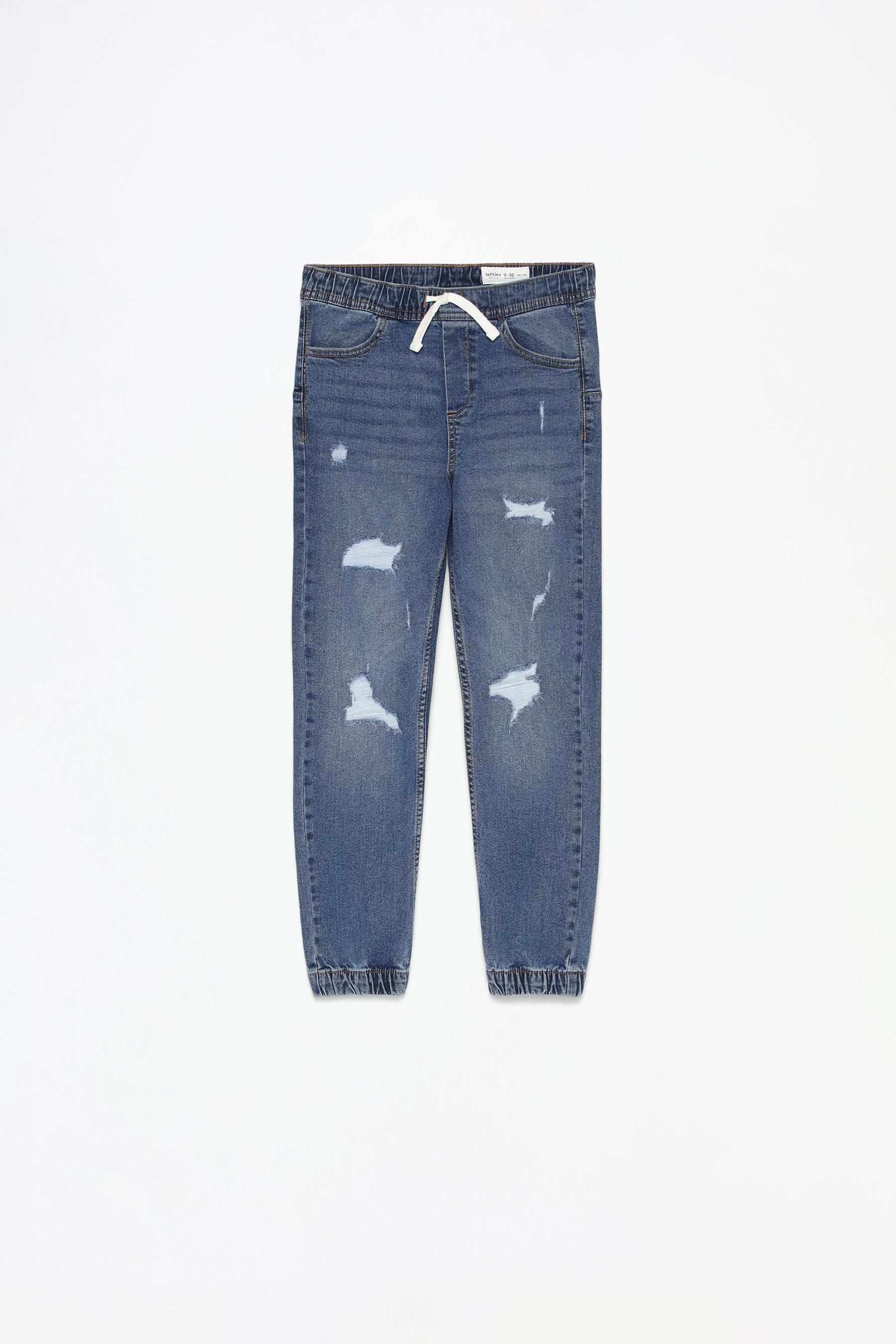 Ripped denim joggers womens sale