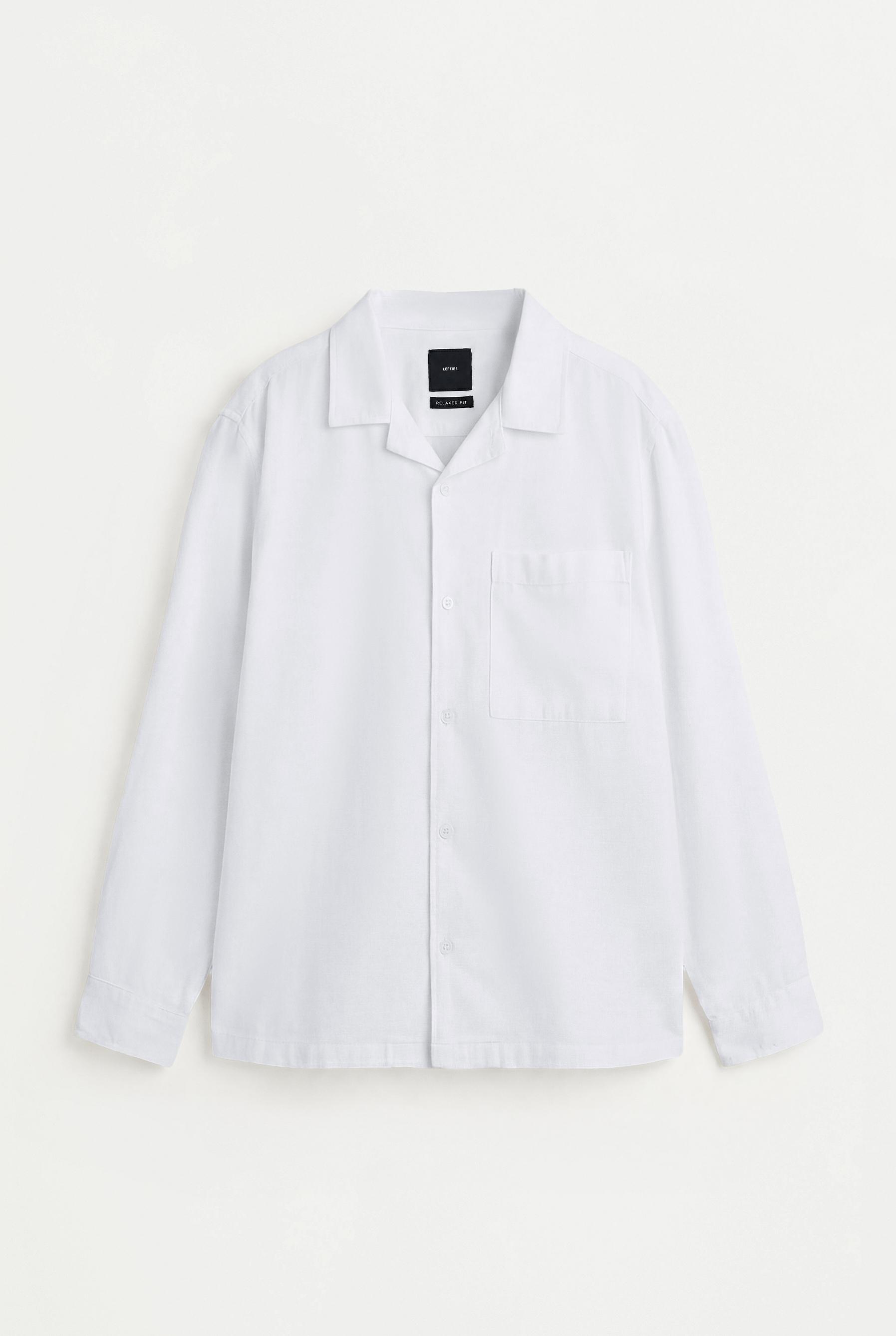 Linen-cotton resort shirt — WHITE