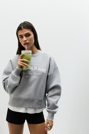 T-shirt-style sweatshirt — GREY MARL 5