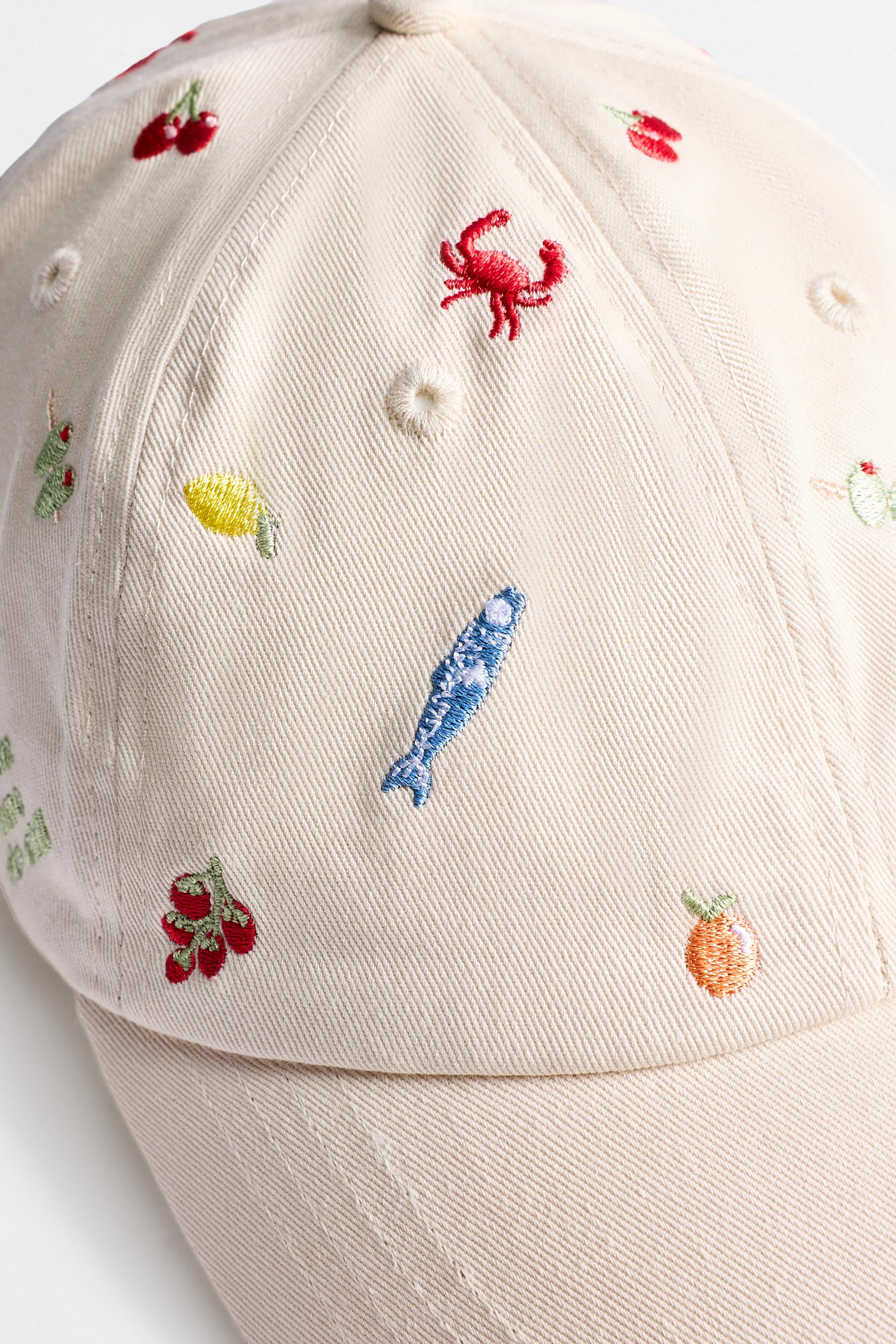 Snack embroidery cap — MEDIUM ECRU
