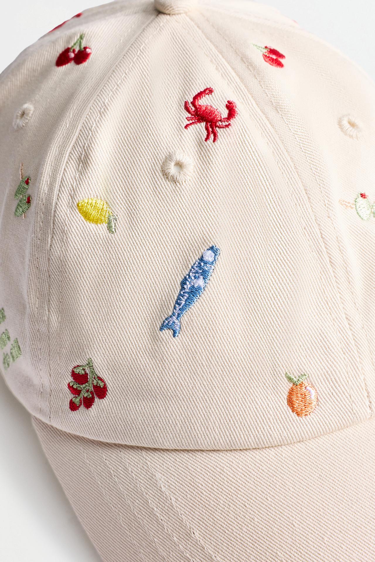 Snack embroidery cap — MEDIUM ECRU