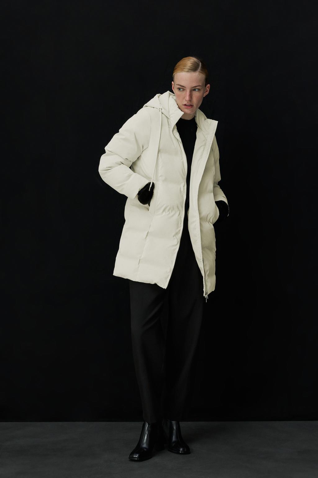 Abrigo largo acolchado capucha