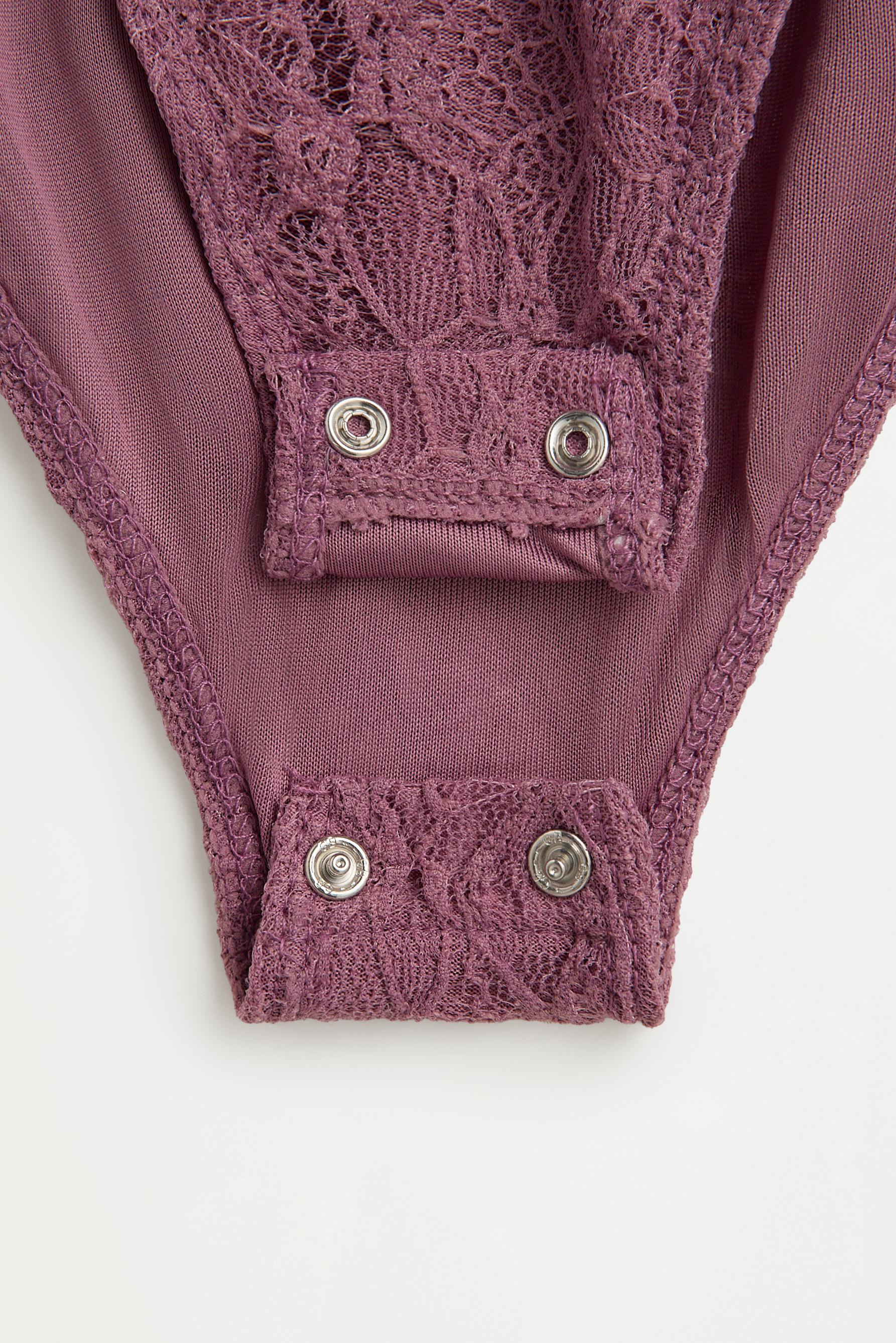 Lace bodysuit — DARK MAUVE