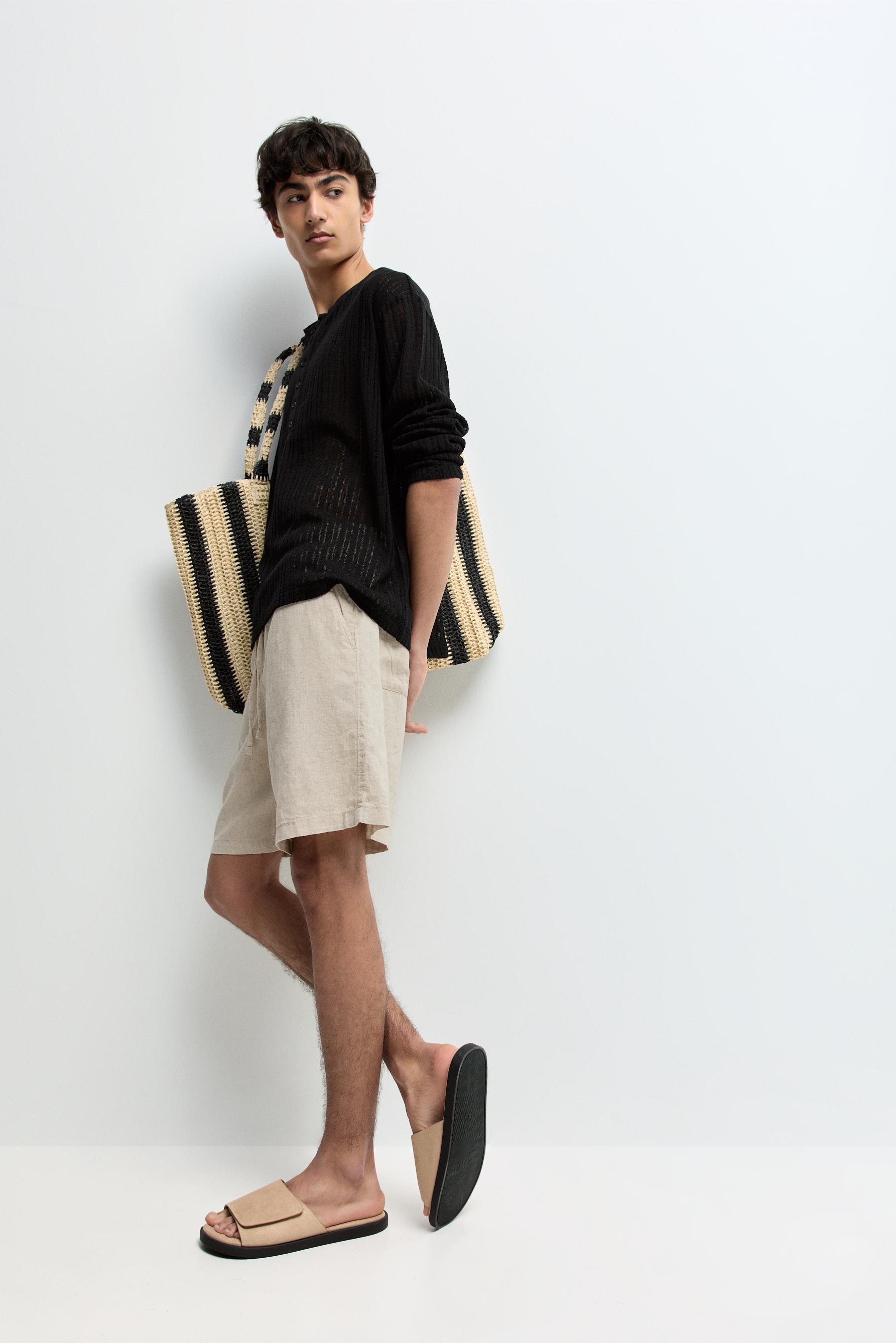 Suede slide sandals — BEIGE