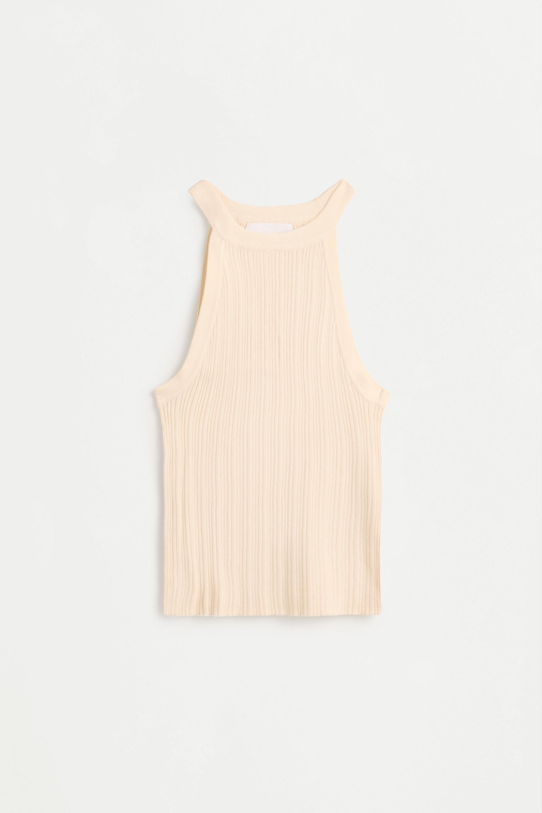 Ribbed halter top — VANILLA