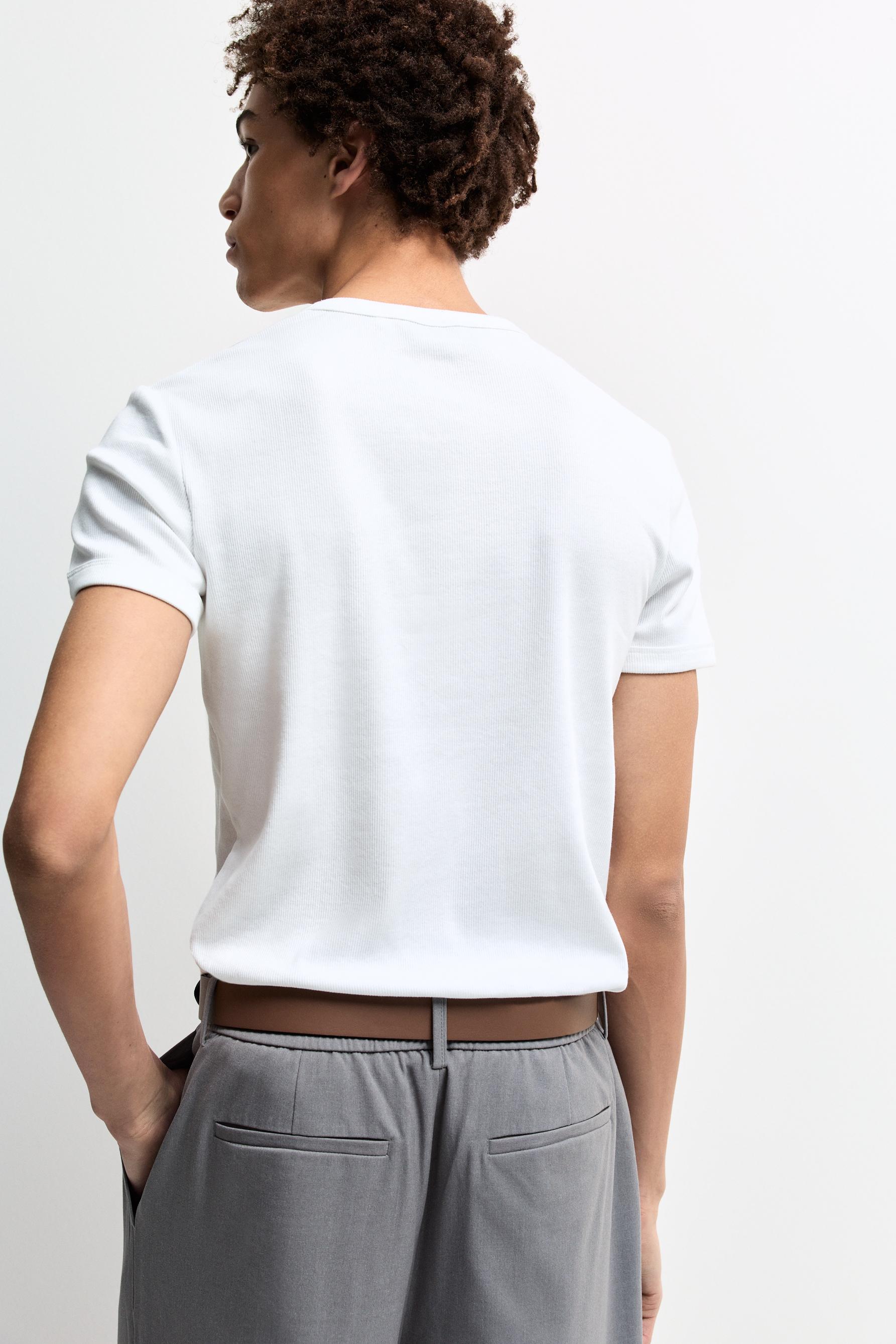 Rib T-shirt — OFF WHITE