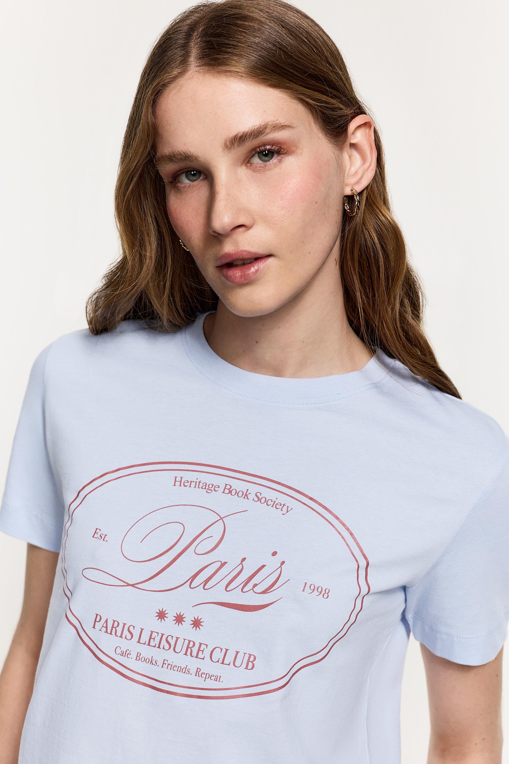 Printed T-shirt — SKY BLUE