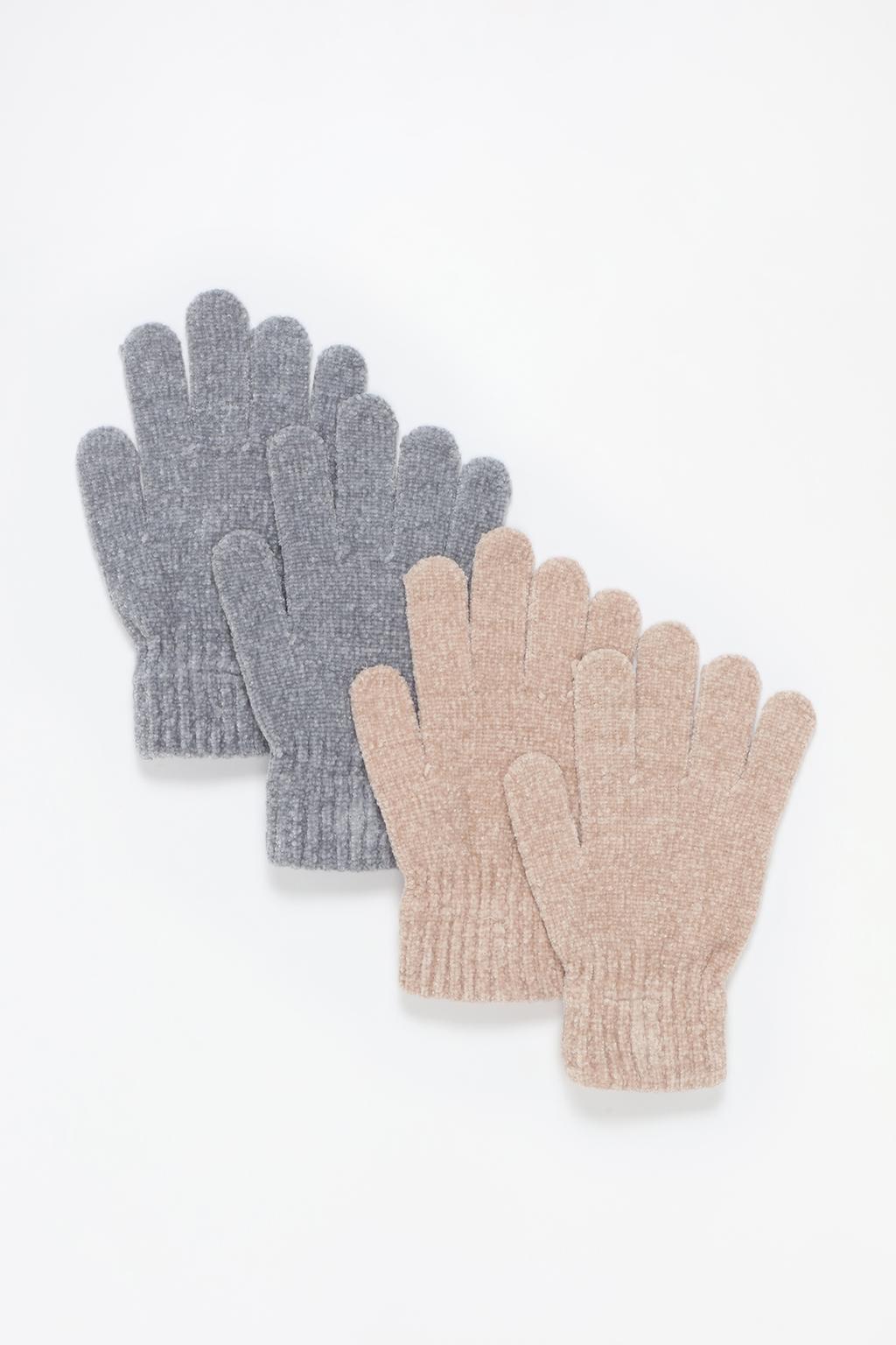 Pack of 2 pairs of chenille gloves