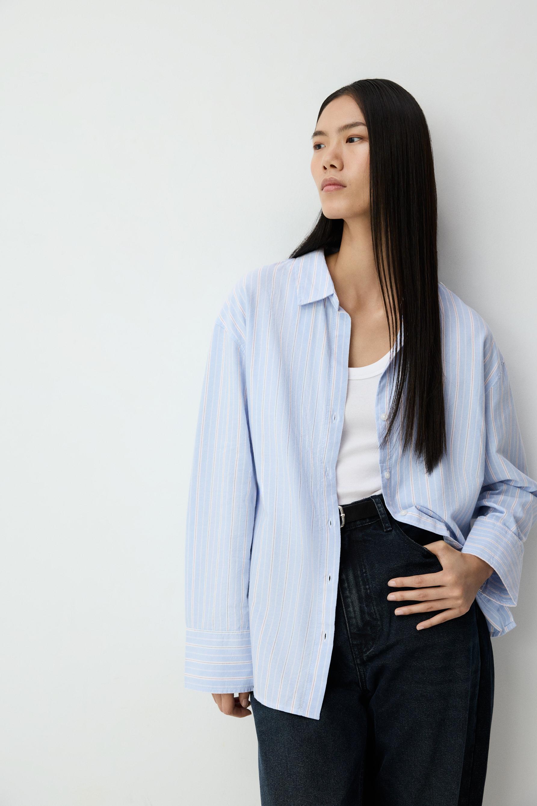 Camisa oxford cuello panadero