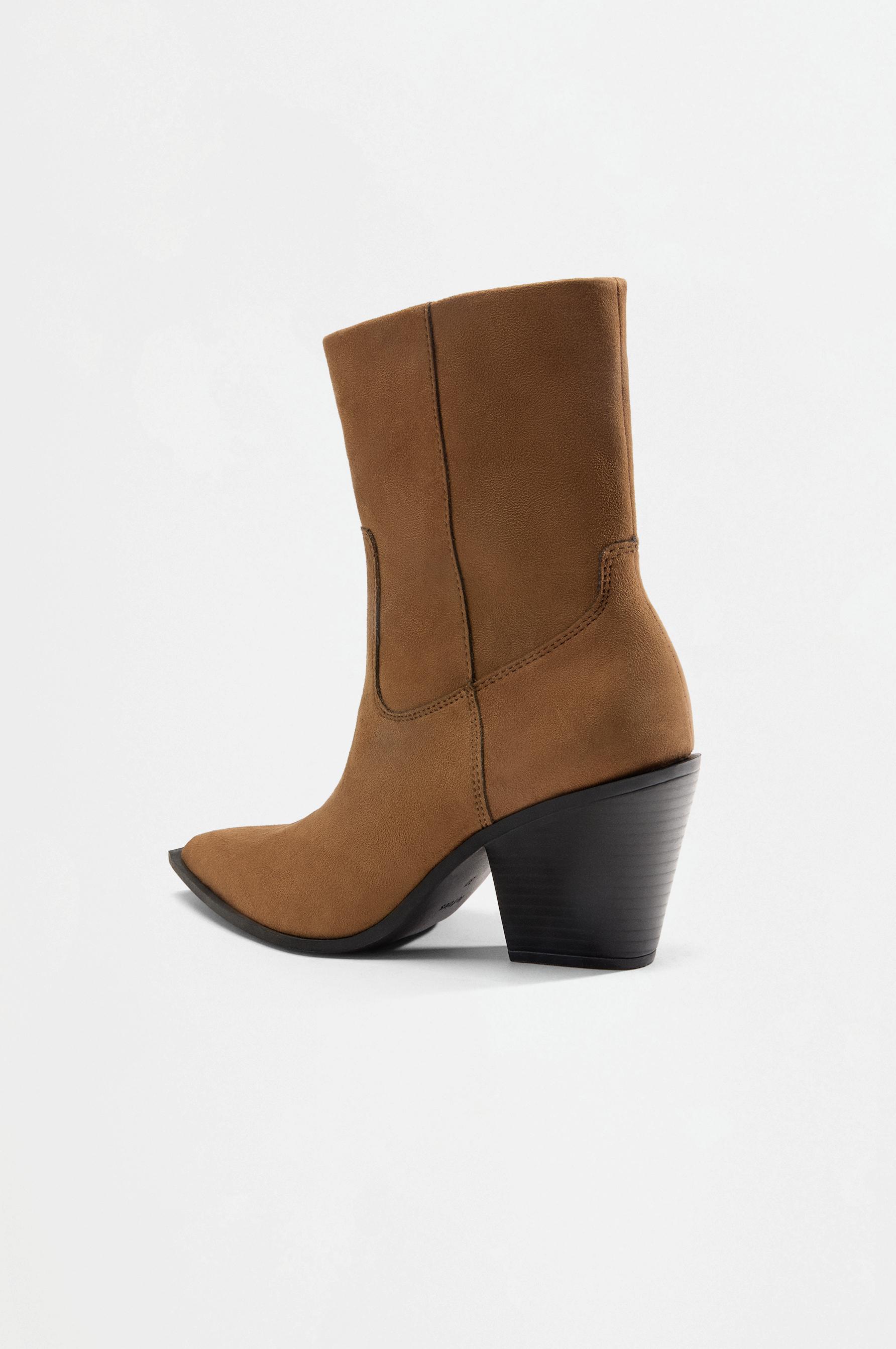 Faux suede ankle boots — LEATHER