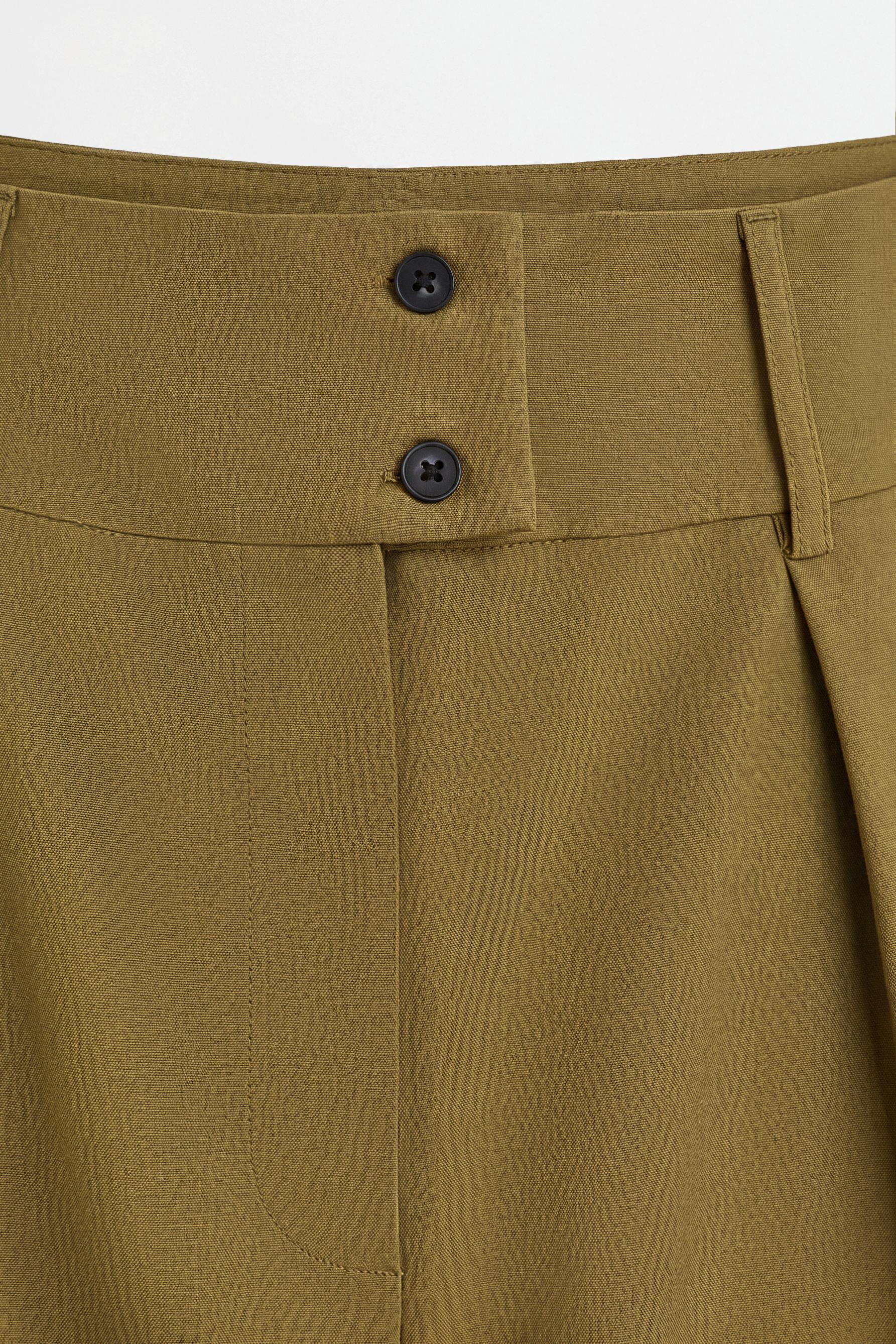 Pleated barrel trousers — DARK KHAKI