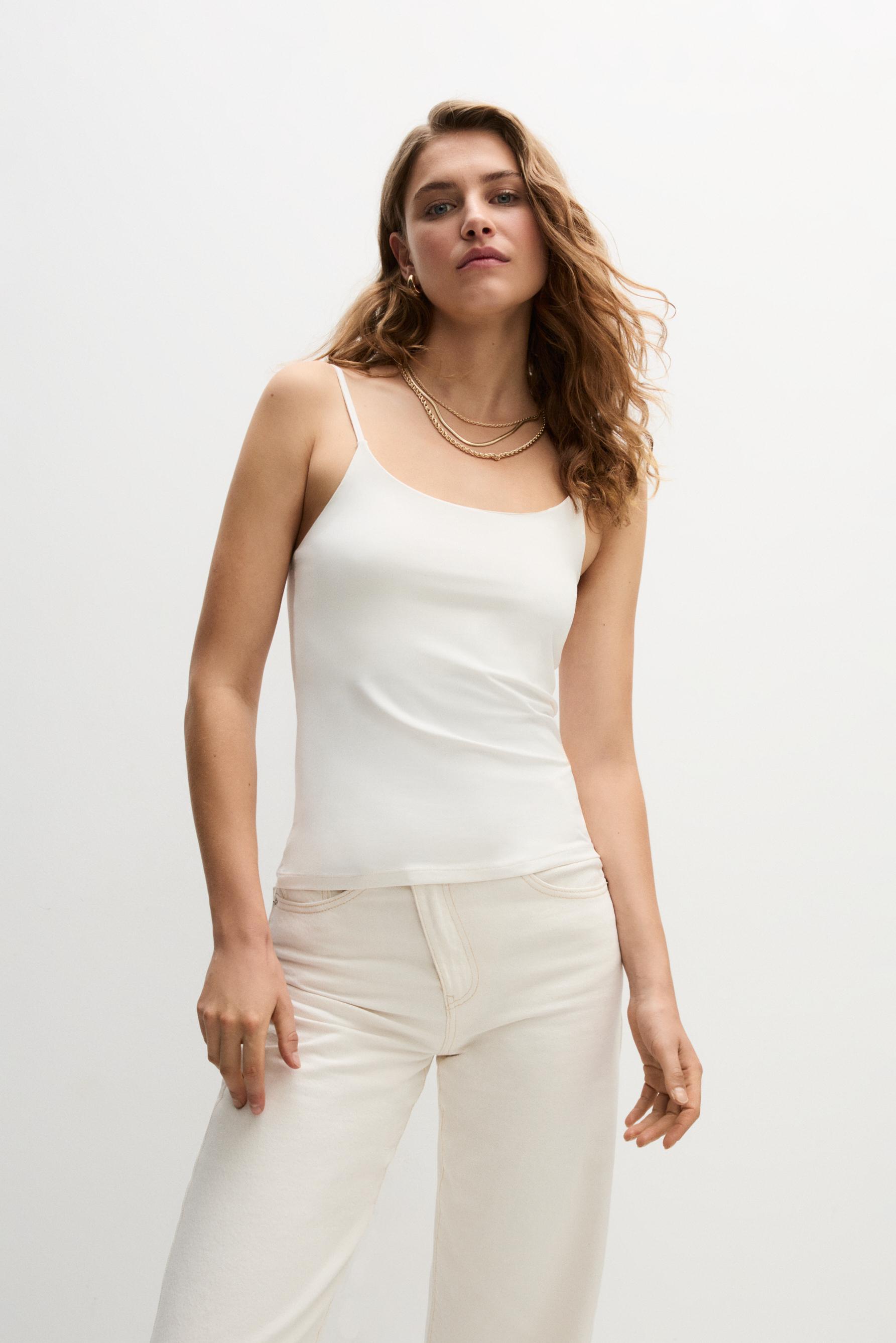 Polyamide Strappy Top — WHITE
