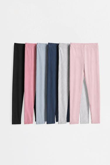 6-pack of plain leggings — BLACK 1