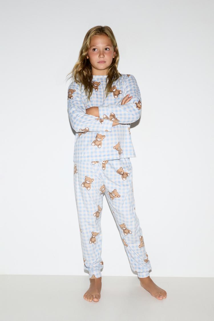 Velvet-feel star pyjamas — PALE BLUE